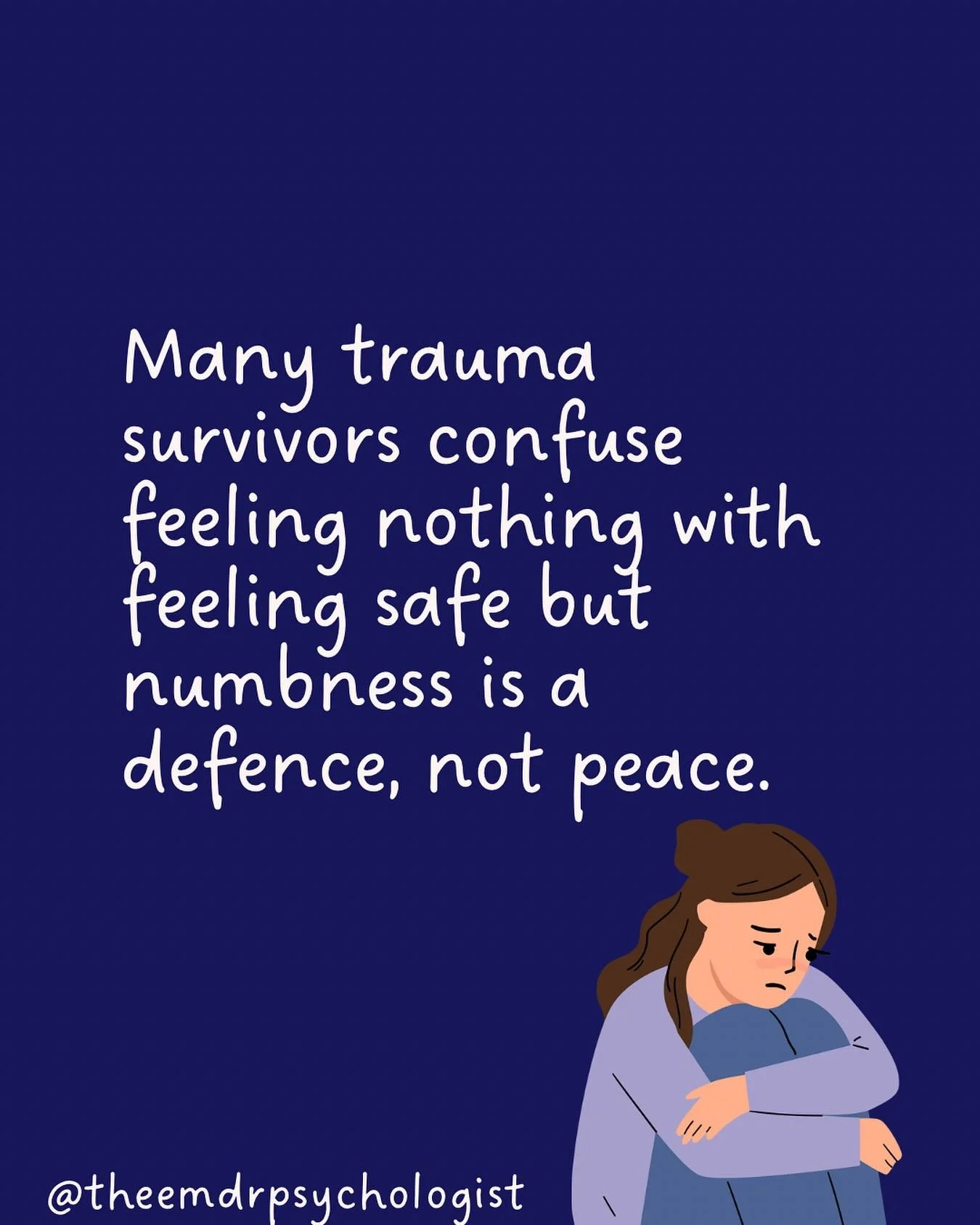 Many trauma survivors confuse numbness with safety. But numbness is actually the nervous system in dorsal vagal shutdown - a survival response designed to protect you when danger feels overwhelming.
It’s a brilliant defence mechanism in the mo