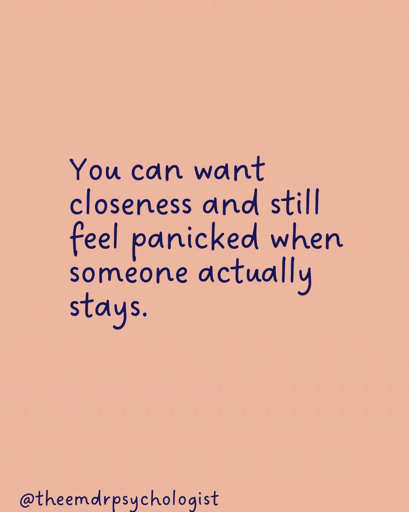You can want closeness and still feel panicked when someone actually stays.

For many trauma survivors, this isn&rsquo;t ambivalence or &ldquo;mixed signals&rdquo;. It&rsquo;s a nervous system doing exactly what it learned to do.

When early relation
