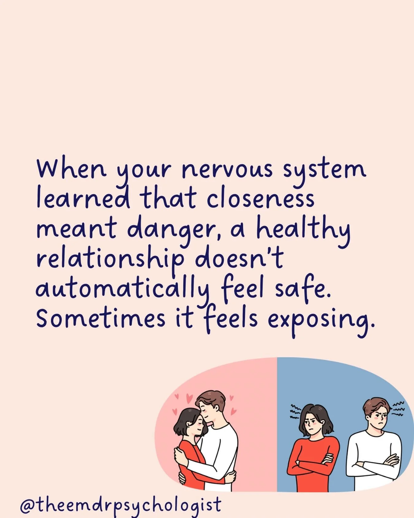 When closeness has previously meant hurt, unpredictability, or emotional pain, the nervous system learns to associate connection with danger.

So when a relationship is calm, consistent, and genuinely caring, it doesn&rsquo;t always feel immediately 