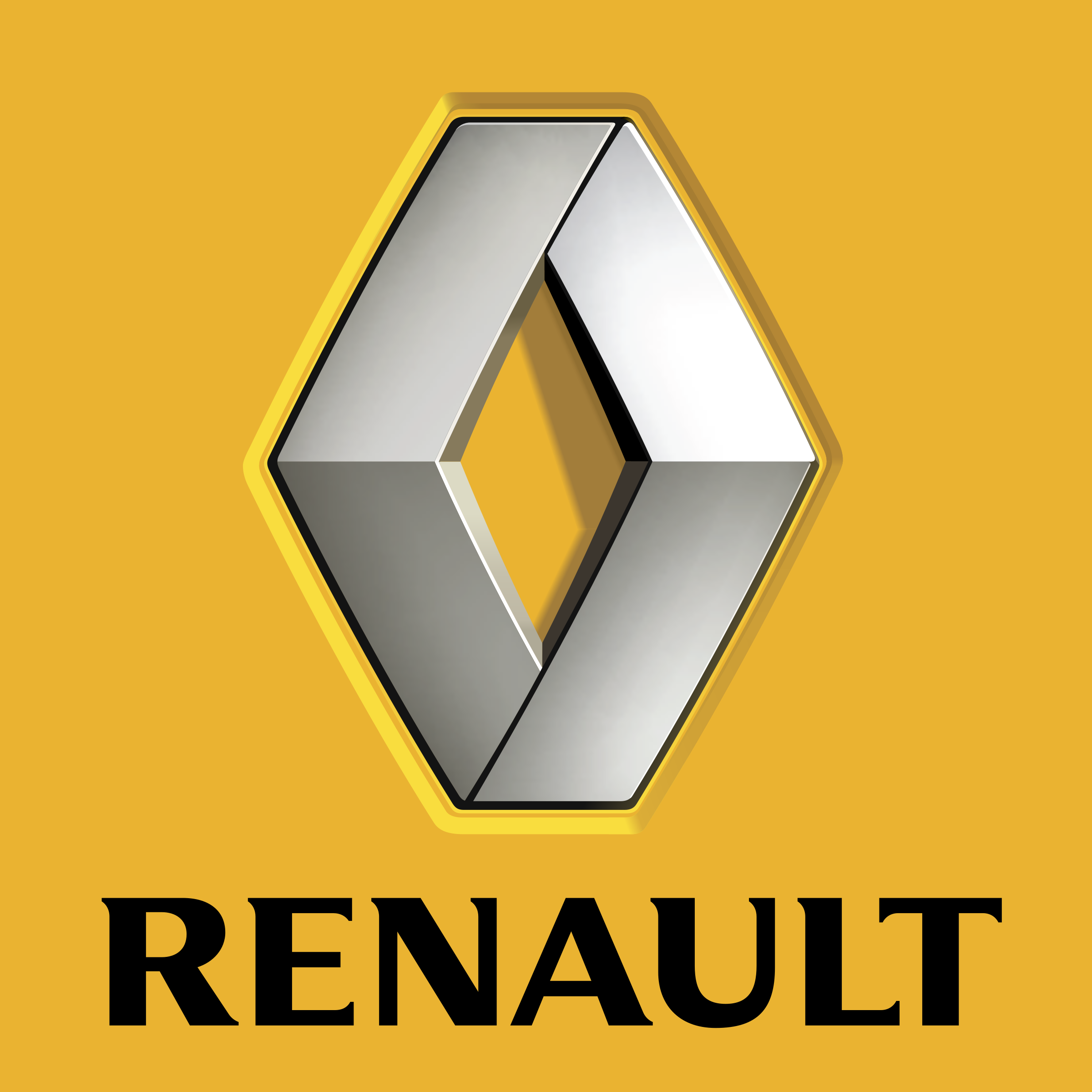 Logo Renault su sfondo giallo