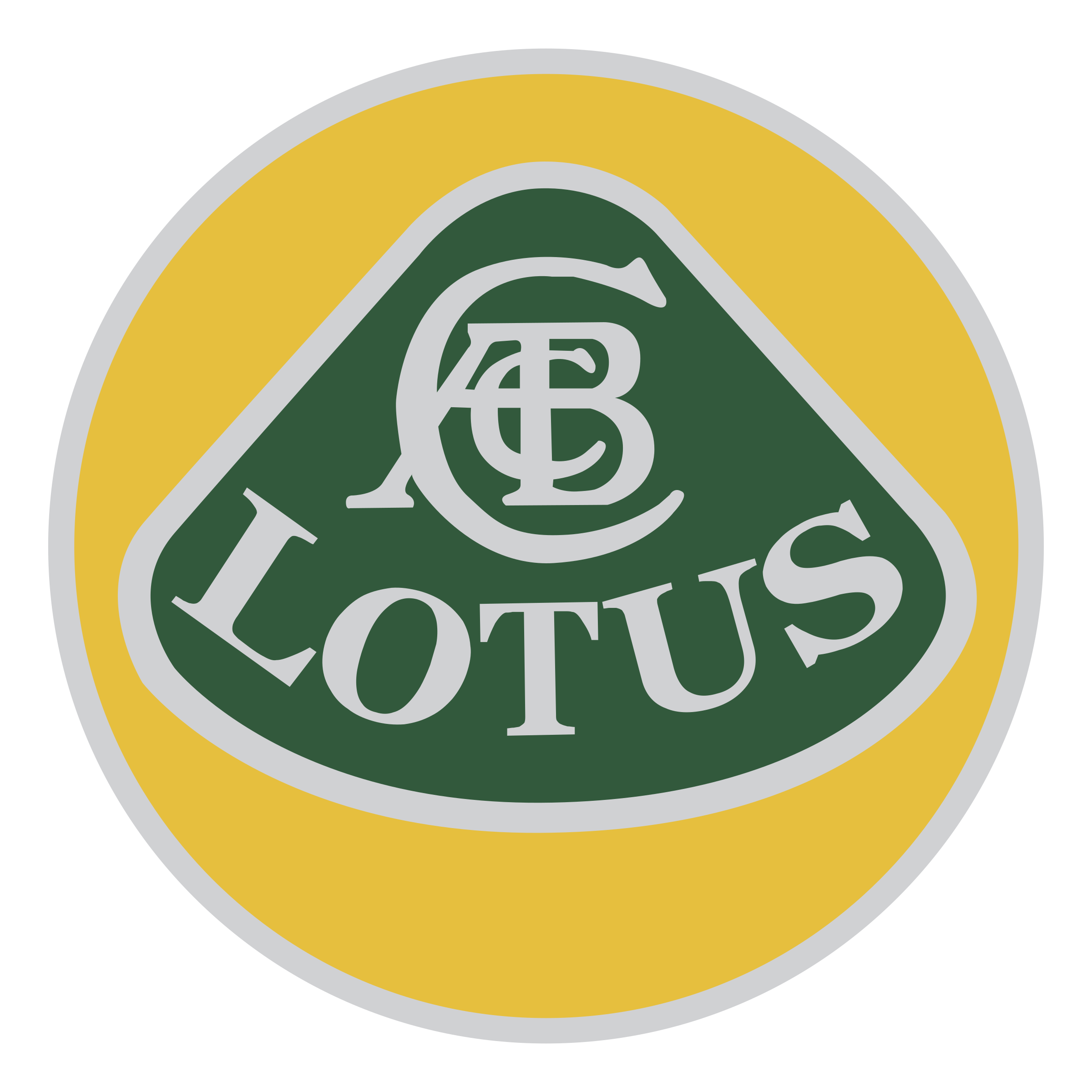 Logo di Lotus con lettere "ACBC" su sfondo giallo e verde.