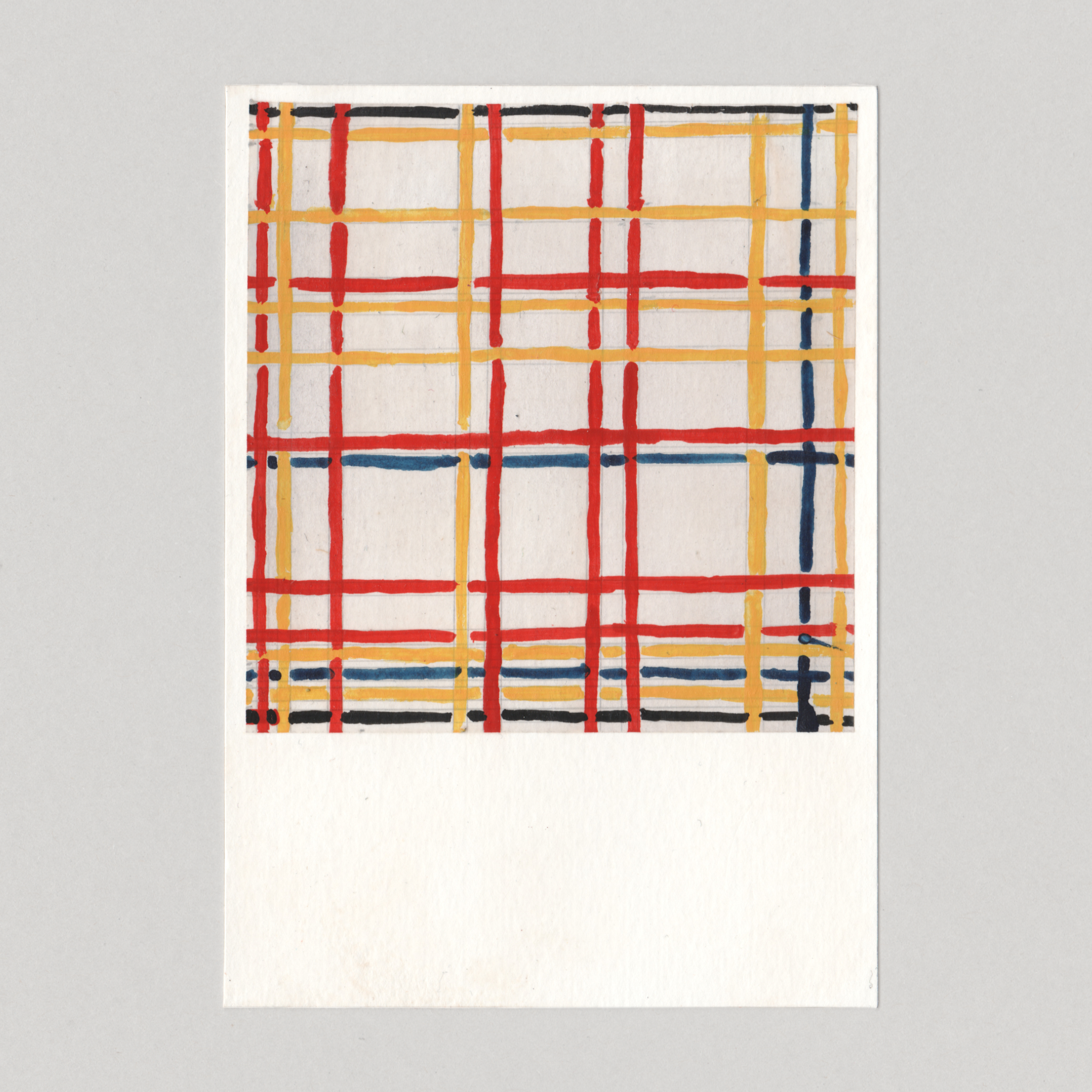 Mondrian: New York City I, 2026. Gouache painting on paper by Chris Coombes.