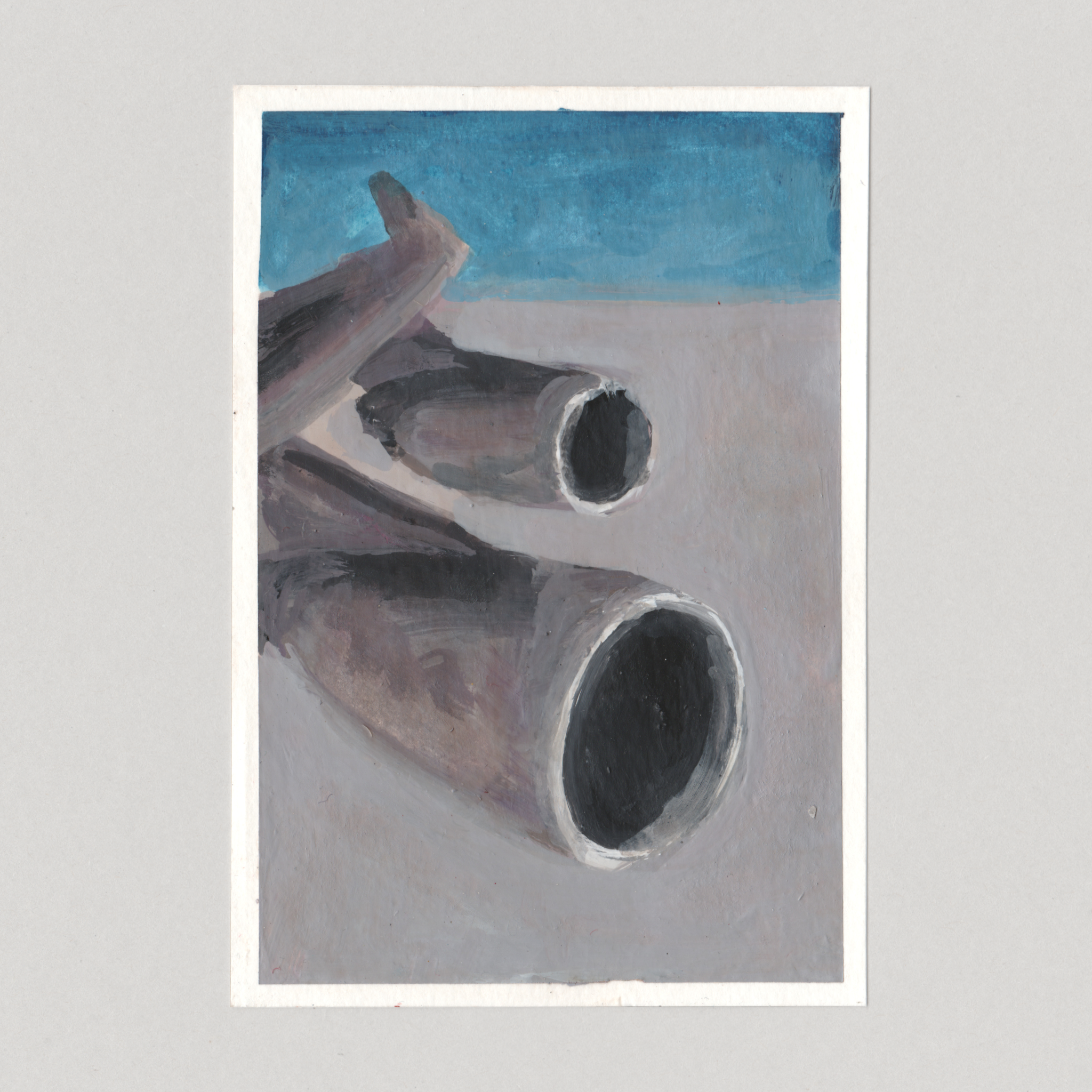 Tillmans: JAL, 2026. Gouache painting on paper by Chris Coombes.