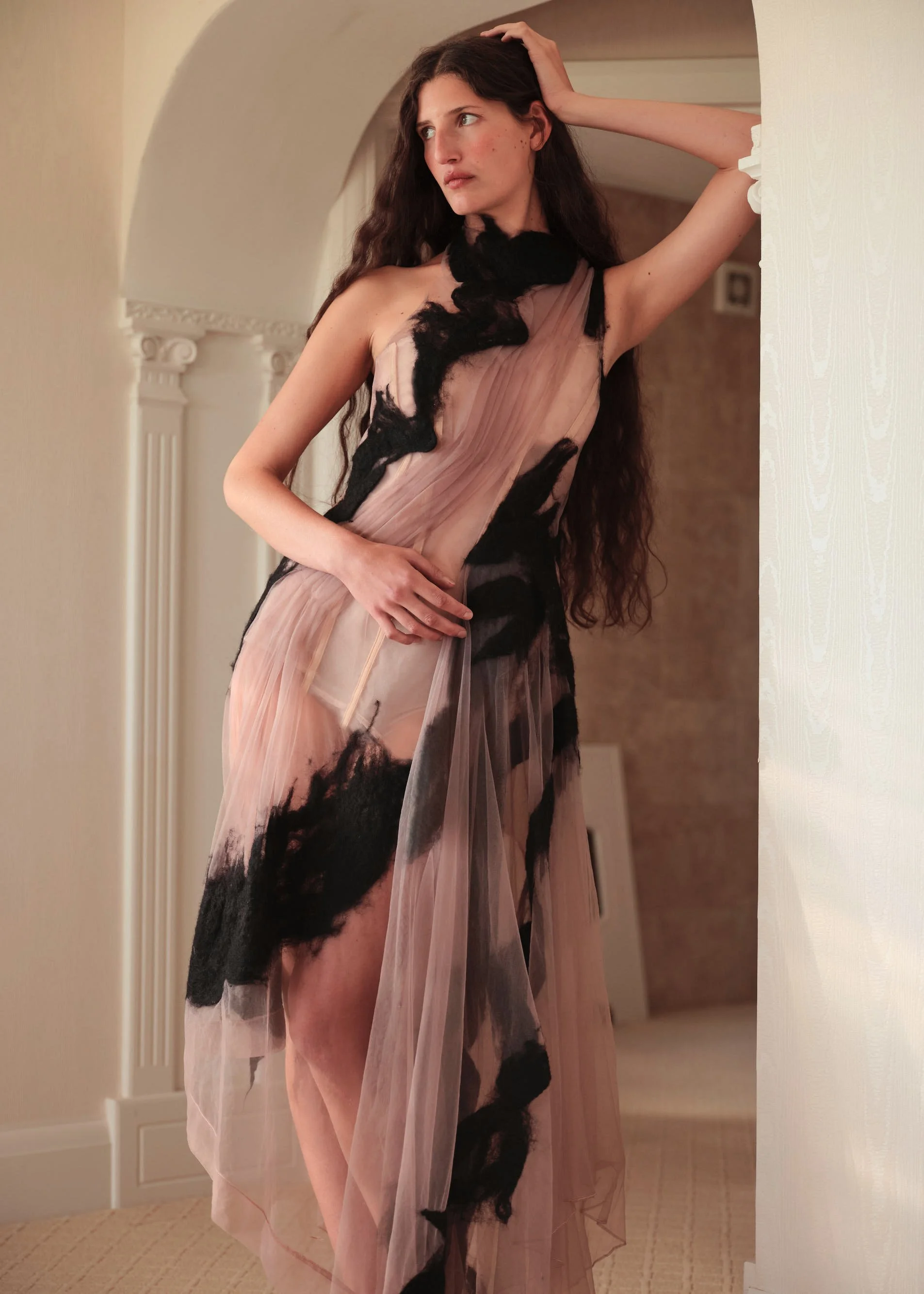 Alpha Dress by Clara Pinto – asymmetrical made-to-order tulle gown
