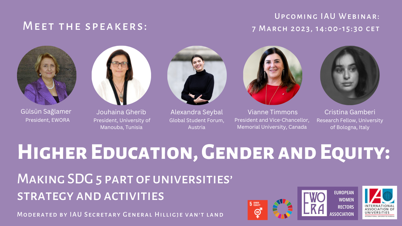 Higher Education, Gender and Equity: Making SDG 5 part of Universities’ Strategy and Activities