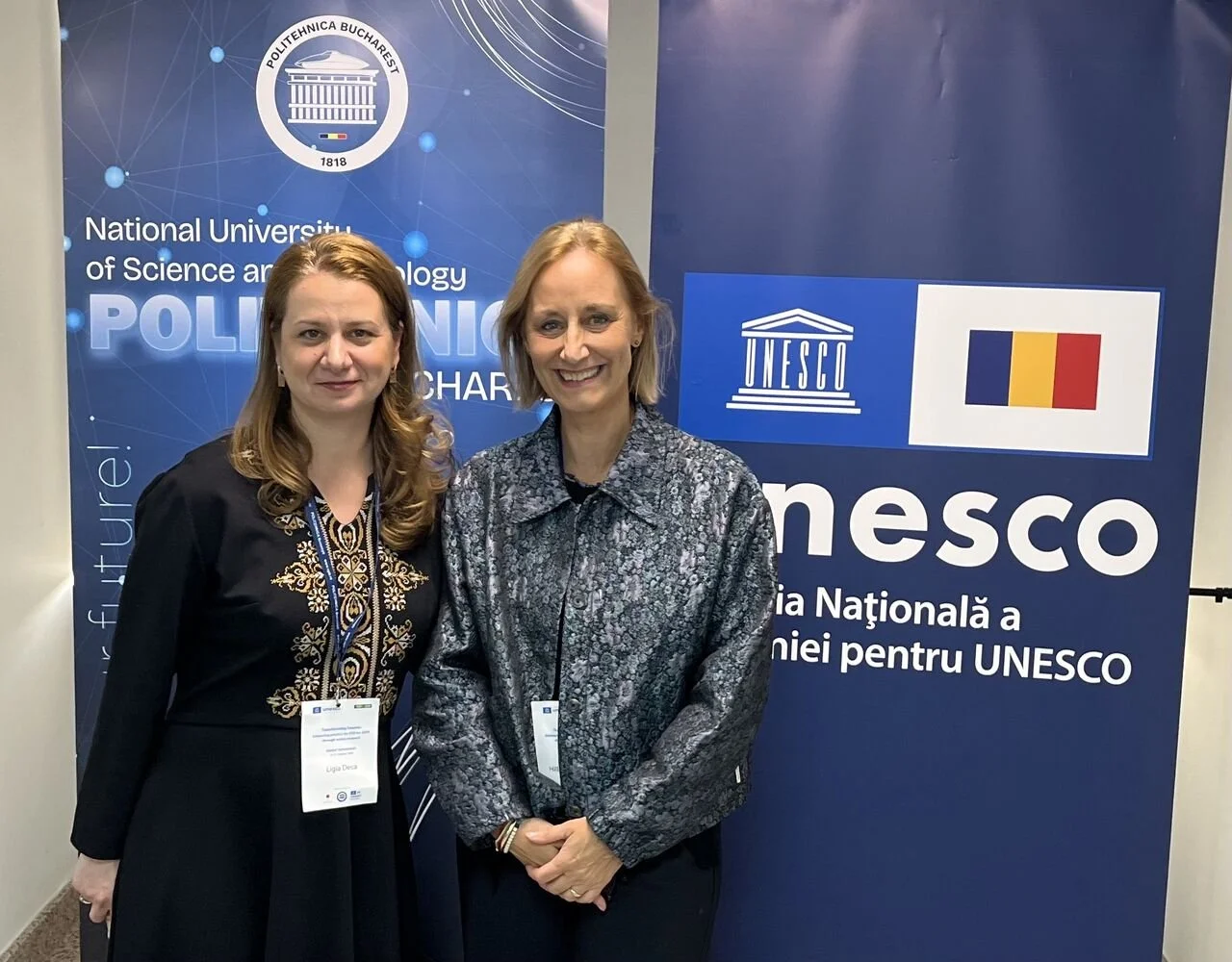  IAU Secretary General Dr. Hilligje van’t land (on the right) with Ligia Deca, Secretary General of the Romanian National Commission for UNESCO (to the left) 