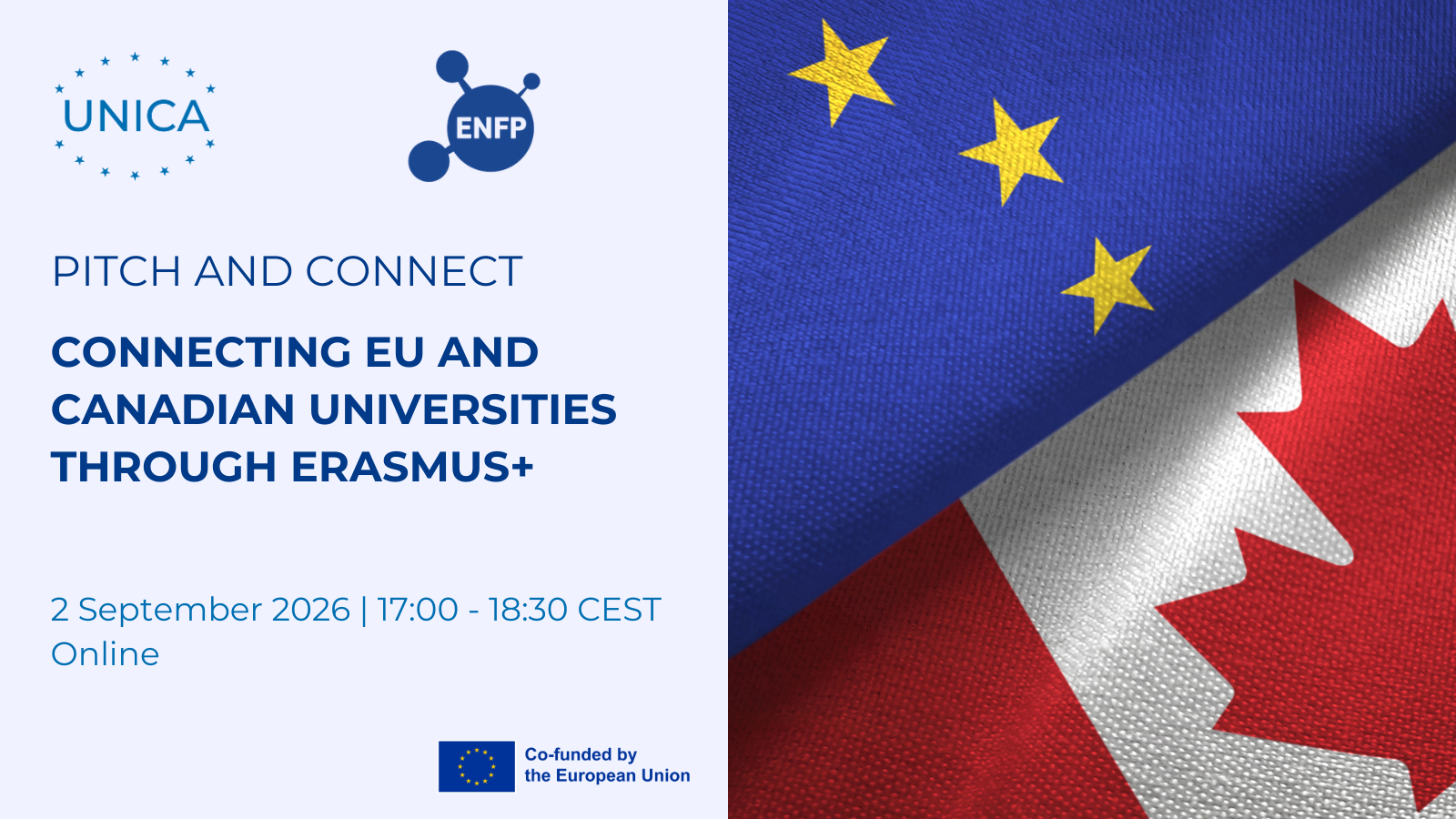UNICA Pitch &amp; Connect Session: Connecting EU and Canadian Universities through Erasmus+