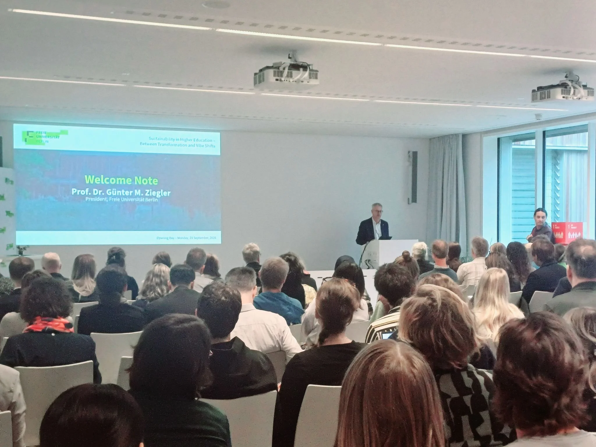 President Prof. Dr. Günter M. Ziegler giving opening remarks.  