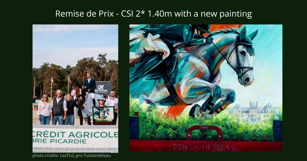 Jeannine Flower - remise de prix - CSI 2* 140 - oil painting created for winner