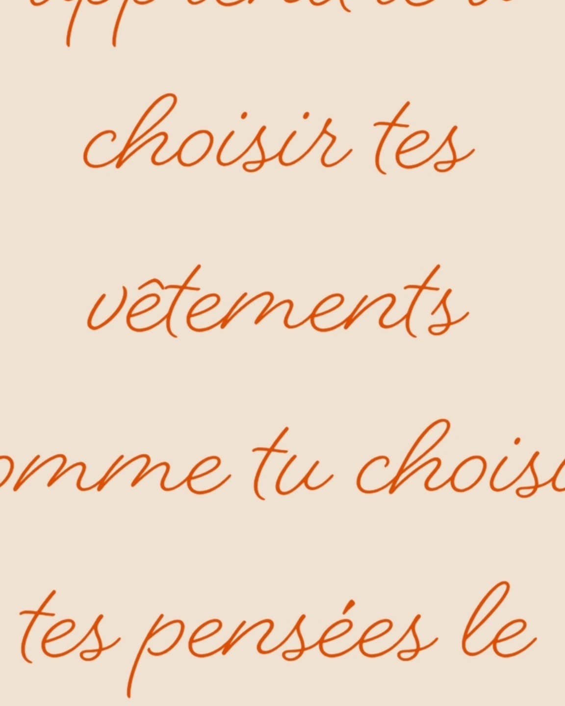 &quot; Tu dois apprendre &agrave; choisir tes v&ecirc;tements comme tu choisis tes v&ecirc;tements le matin&quot;
Si tu veux lire mon article de blog, le lien est dans ma bio, rubrique : article de blog 
Cet article fait partie de ma derni&egrave;re 
