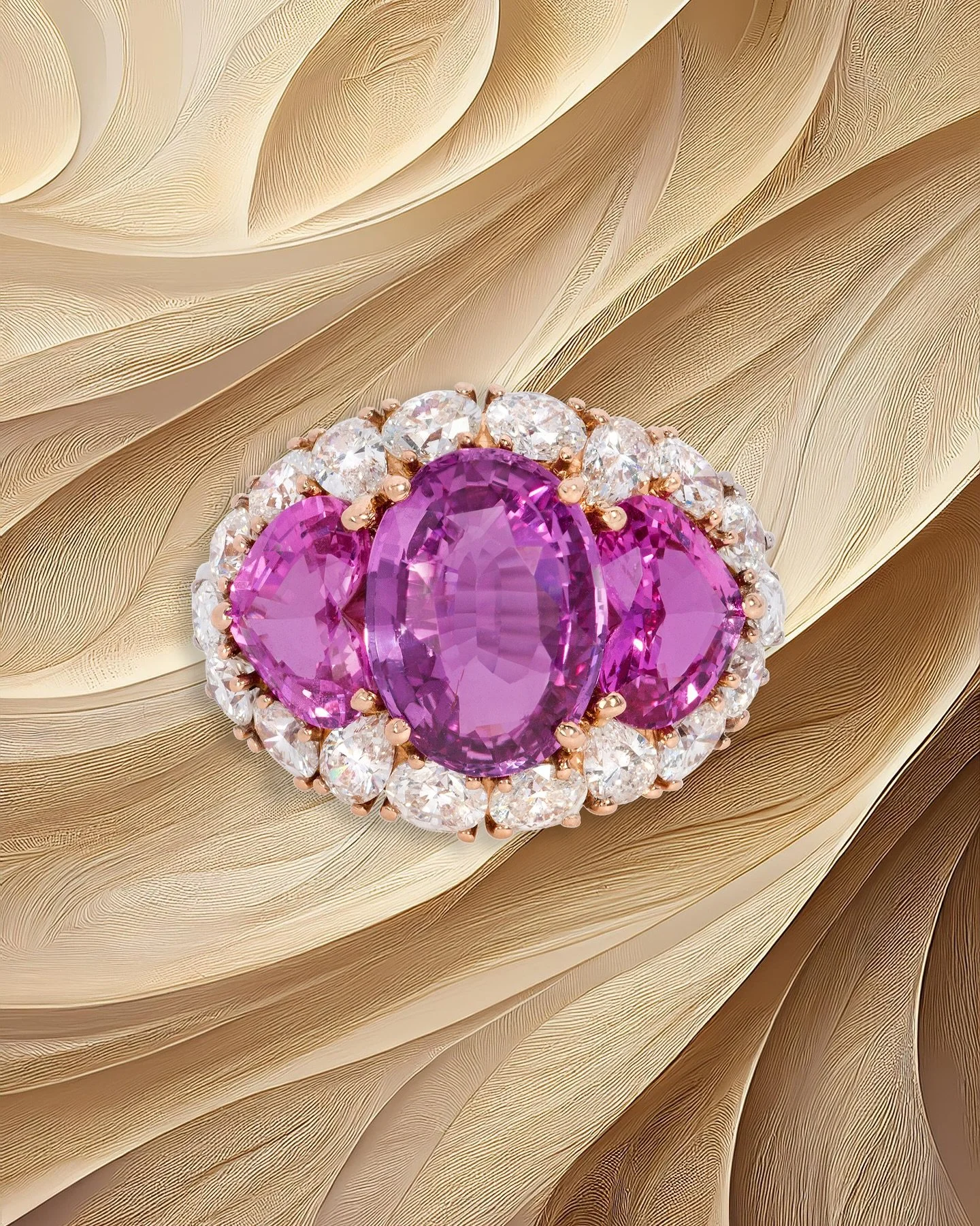 Pink Sapphire &amp; Diamond Ring 💜
.
.
.
#jewelry #jewellery #jewelrydesign #luxury #pinksapphire #pinksapphirering #diamondring