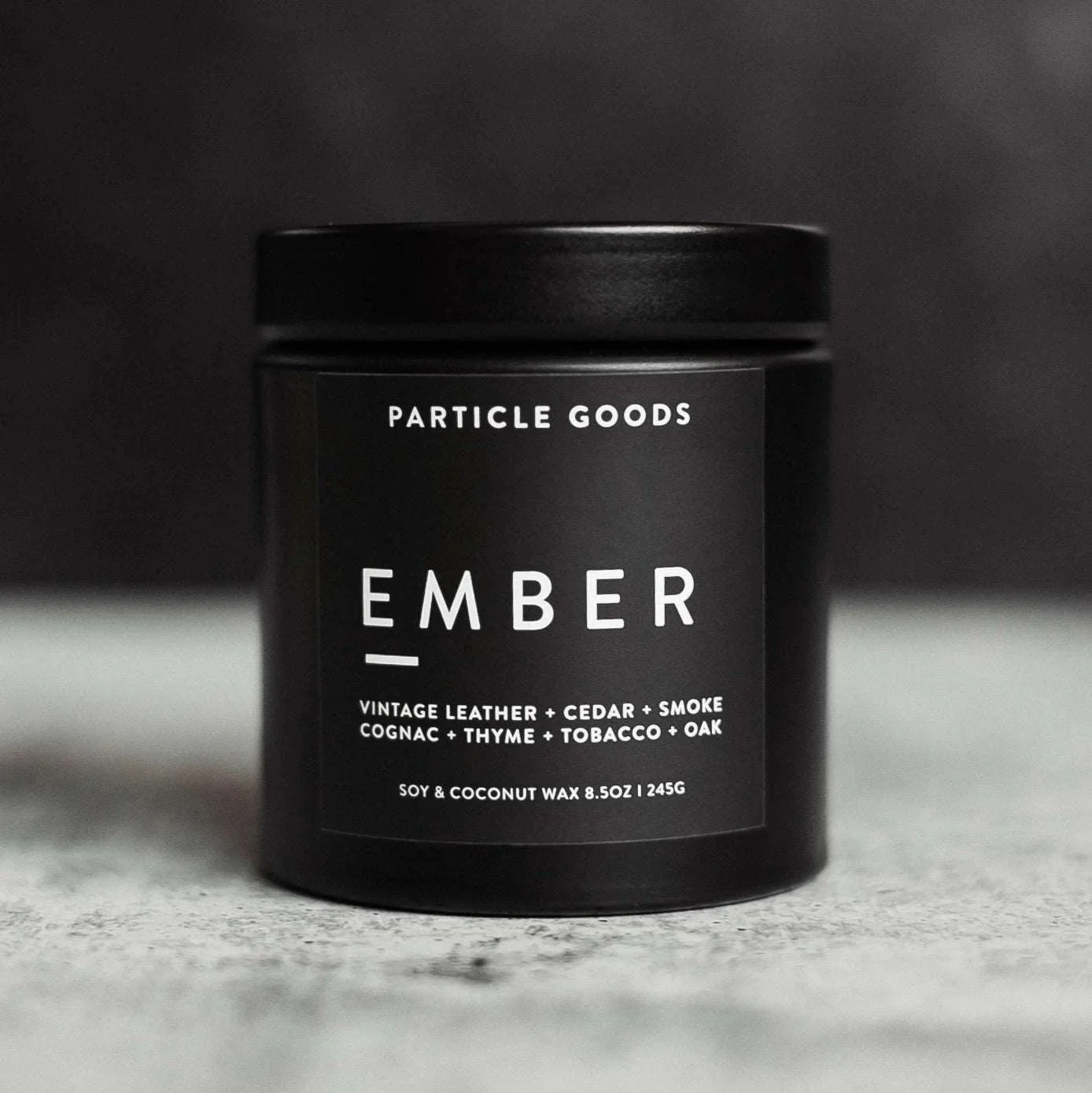 Ember Wood Wick Candle I Leather, Tobacco & Woods
