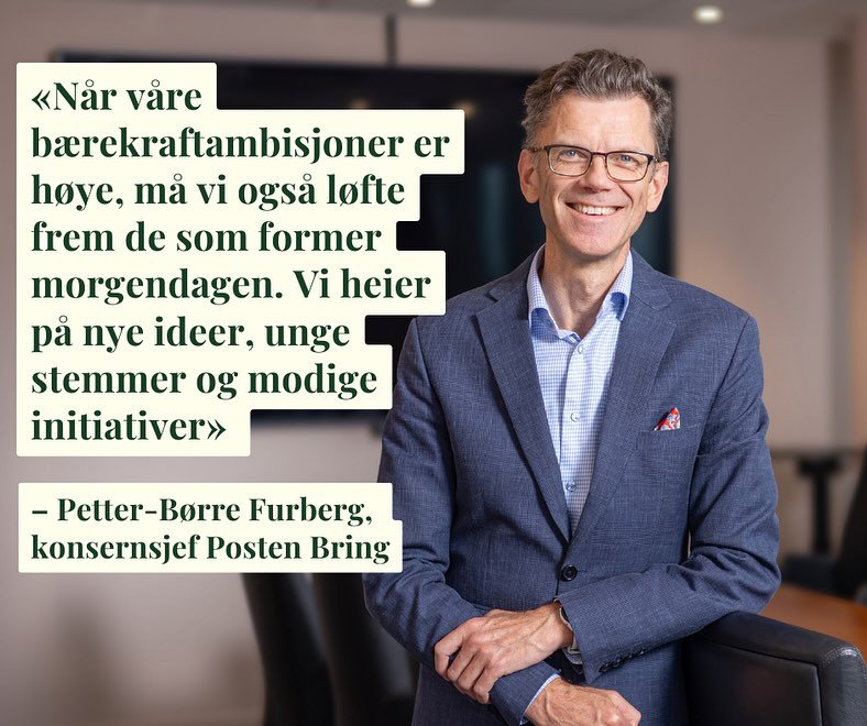 Vi er stolte over &aring; ha @posten_bring med som samarbeidspartner i Ung i B&aelig;rekraft🙌

Sammen skaper vi m&oslash;teplasser og nettverk for unge fagfolk som vil drive overgangen til et lavutslippssamfunn fremover. At en etablert akt&oslash;r 