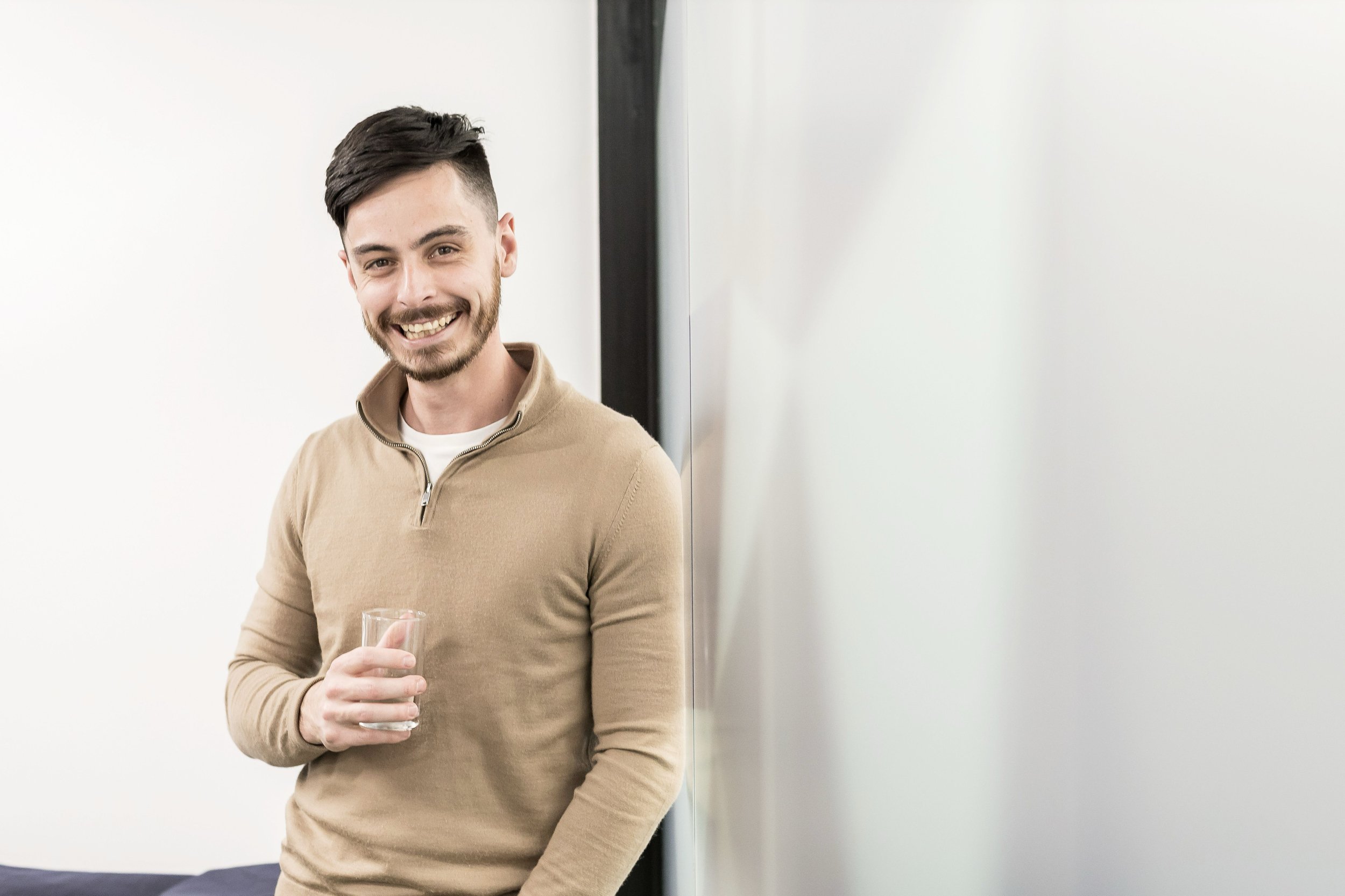 Natural, relaxed business portrait at Nexus Leeds
