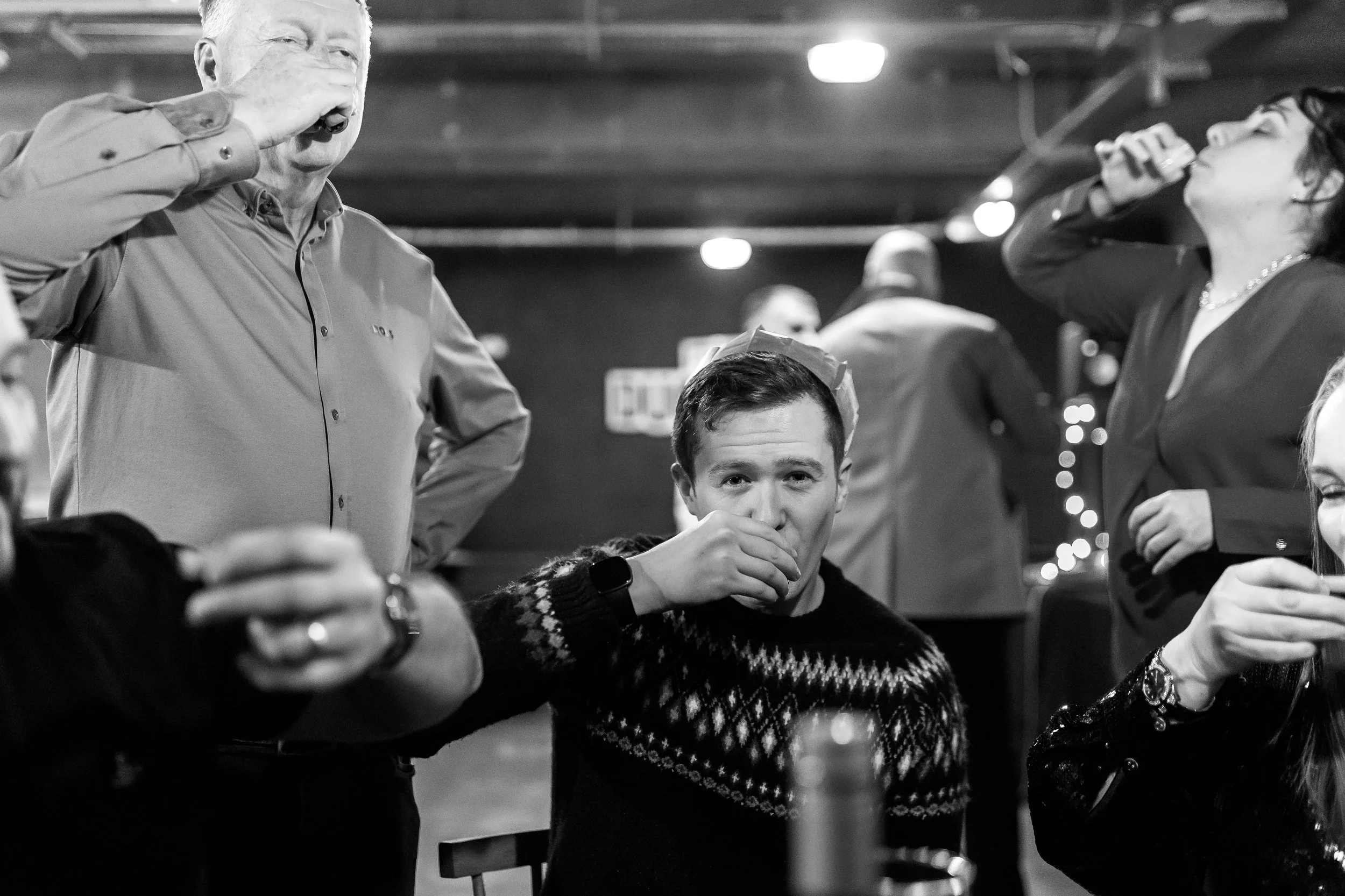 doing shots candid moments at corporate Christmas party Huddersfield