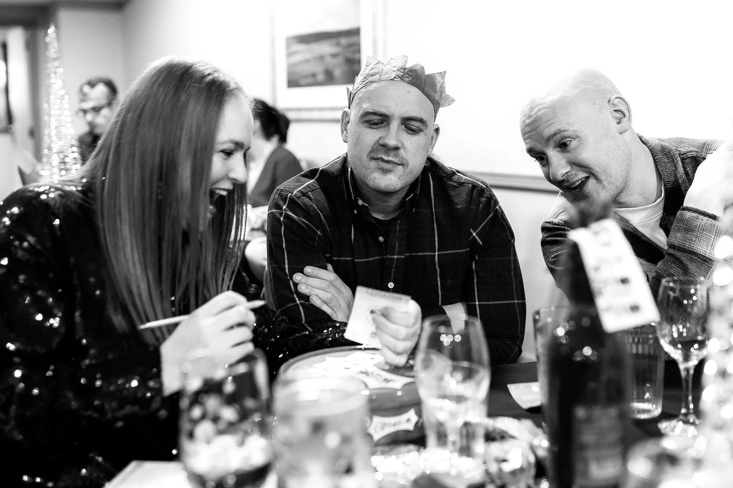 Christmas quiz at SAM members networking at Christmas party event"