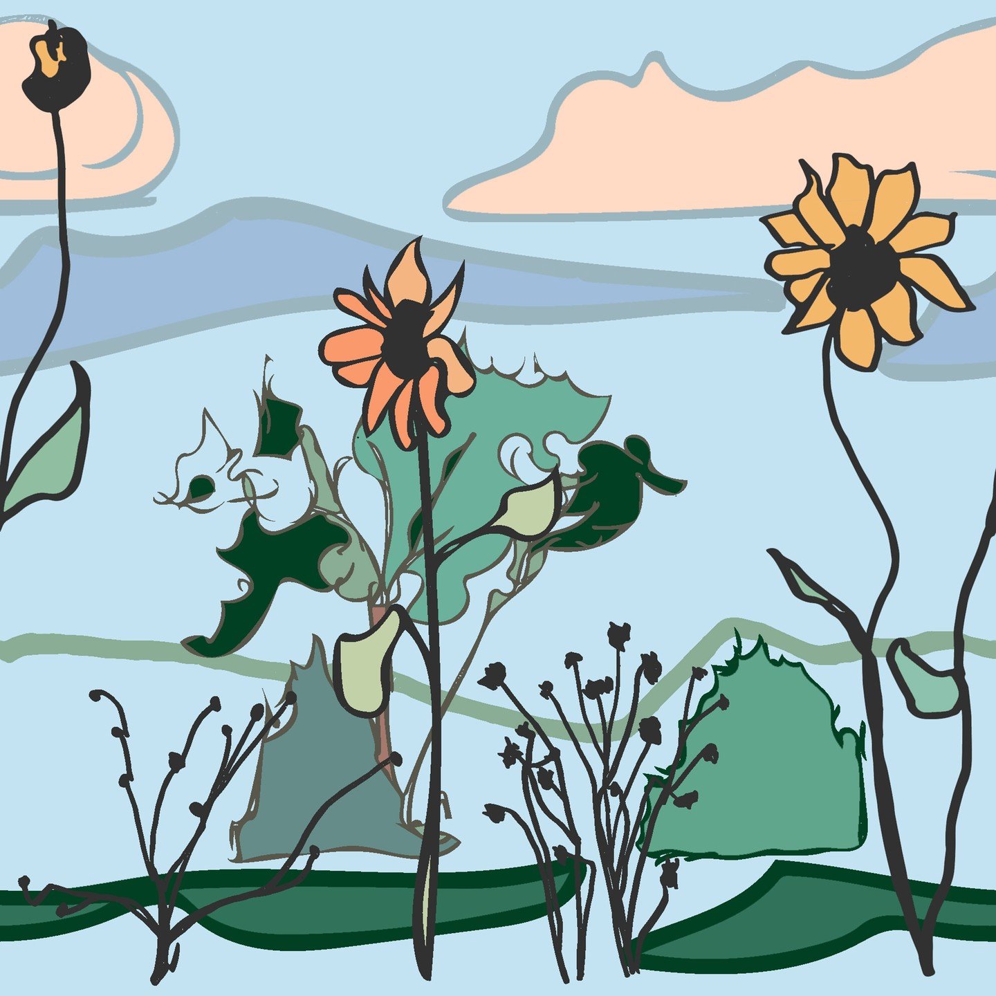 Beautiful morning out there, dead sunflowers with water droplets sitting on them. Putting some things away as we finally see some cooler weather but I am already excited for next spring's evolution of the ranch cottage garden.

This piece of artwork 