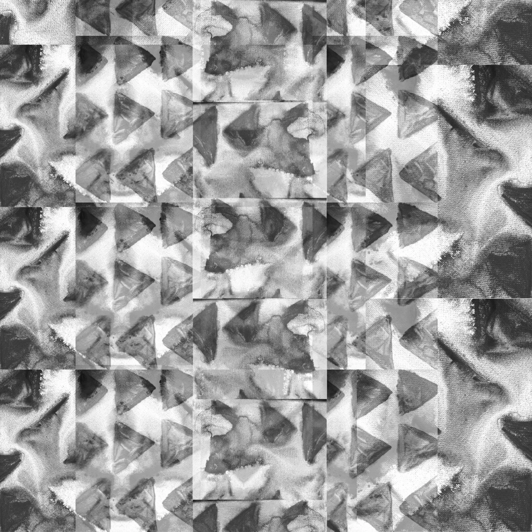 Black And White Abstract Triangles Artwork By Bunny Hammond