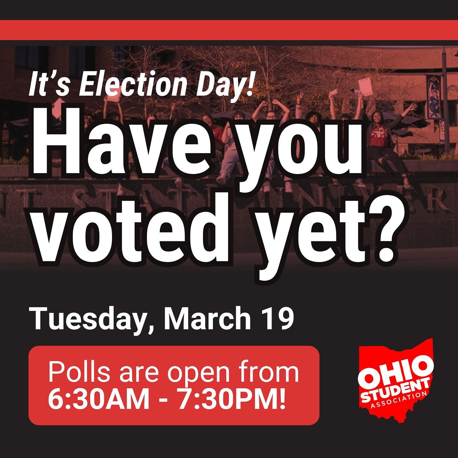 Election day is here, Ohio! Make your voice heard, advocate for your values, and exercise your freedoms! Polls are open until 7:30PM. 🗣️🙌🗳️