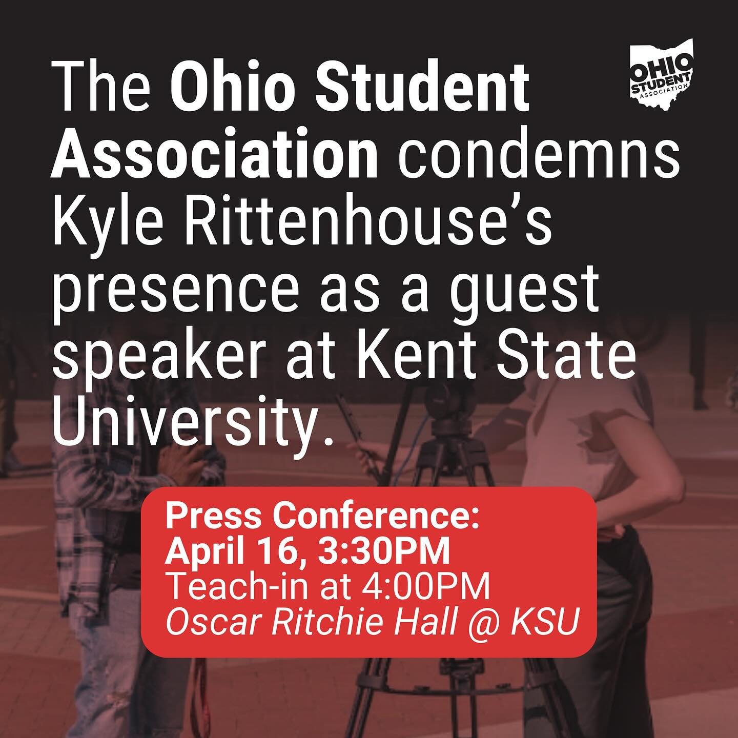 We believe Kyle Rittenhouse has no place on our campuses. That&rsquo;s why students at Kent State are gathering together with Rittenhouse&rsquo;s surviving victim, Gaige Grosskreutz, to hold a press conference and teach-in highlighting the importance