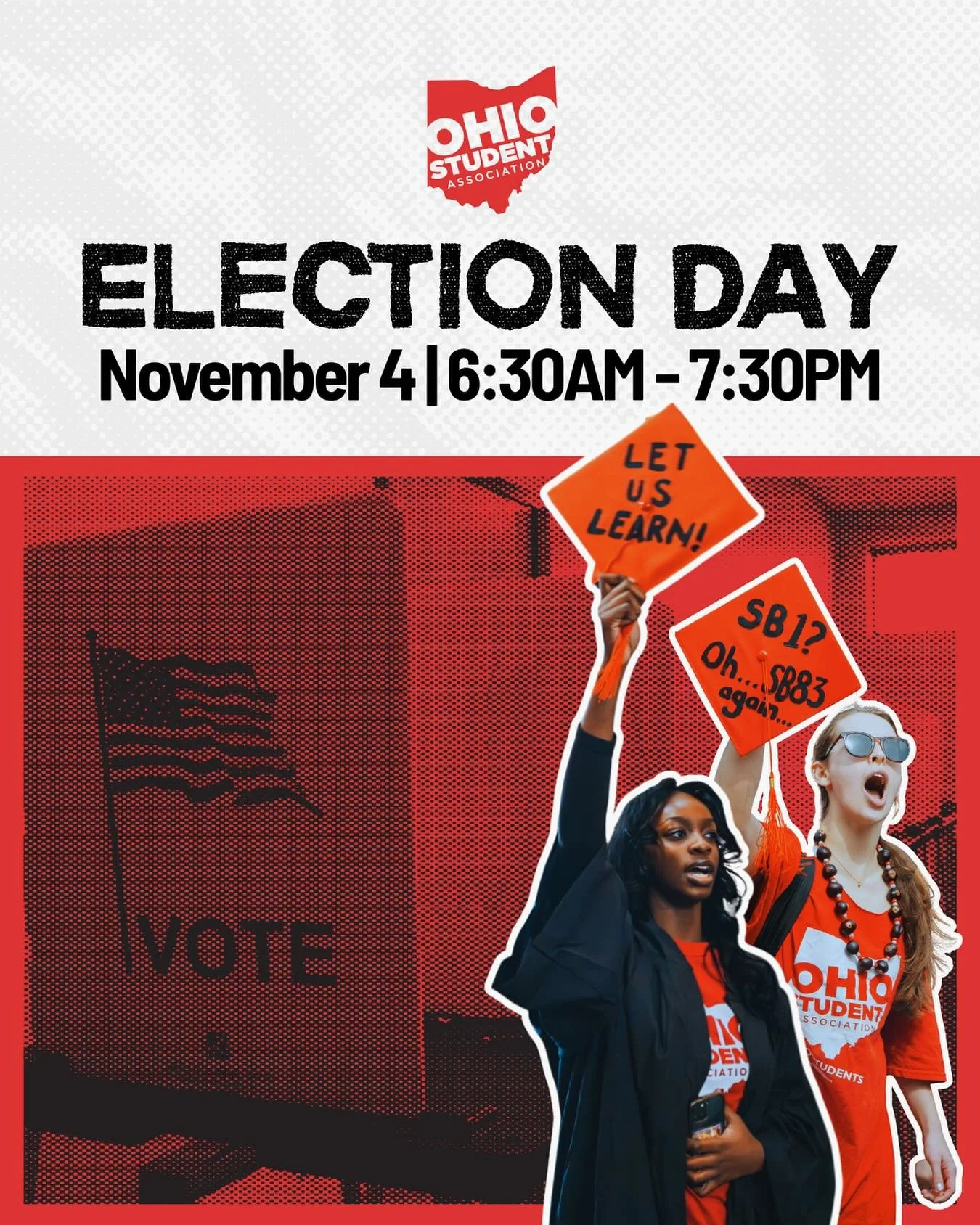 OHIO: ITS ELECTION DAY! 🗳️🍎

Elections are part of how we make lasting change in Ohio for students &mdash; from preschool to PhD. Head to your polling location before 7:30PM, and stay in line until you cast your ballot. Make sure you bring a valid 