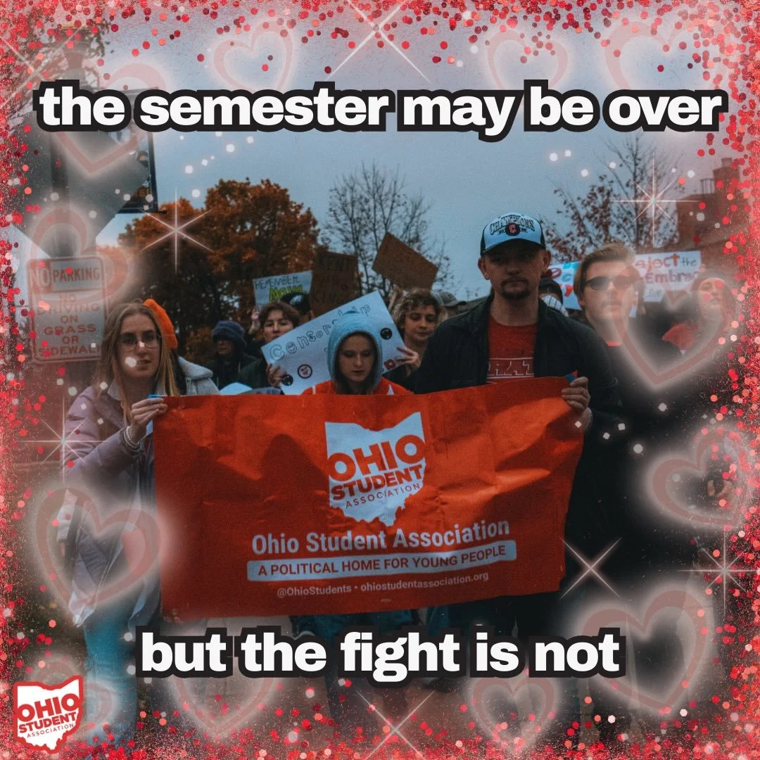 WE DID IT 🍎💪 Another semester of successful student organizing is in the history books!

Congratulations for making it through finals week, giving great presentations, writing incredible papers, and more! A special congratulations to our graduating