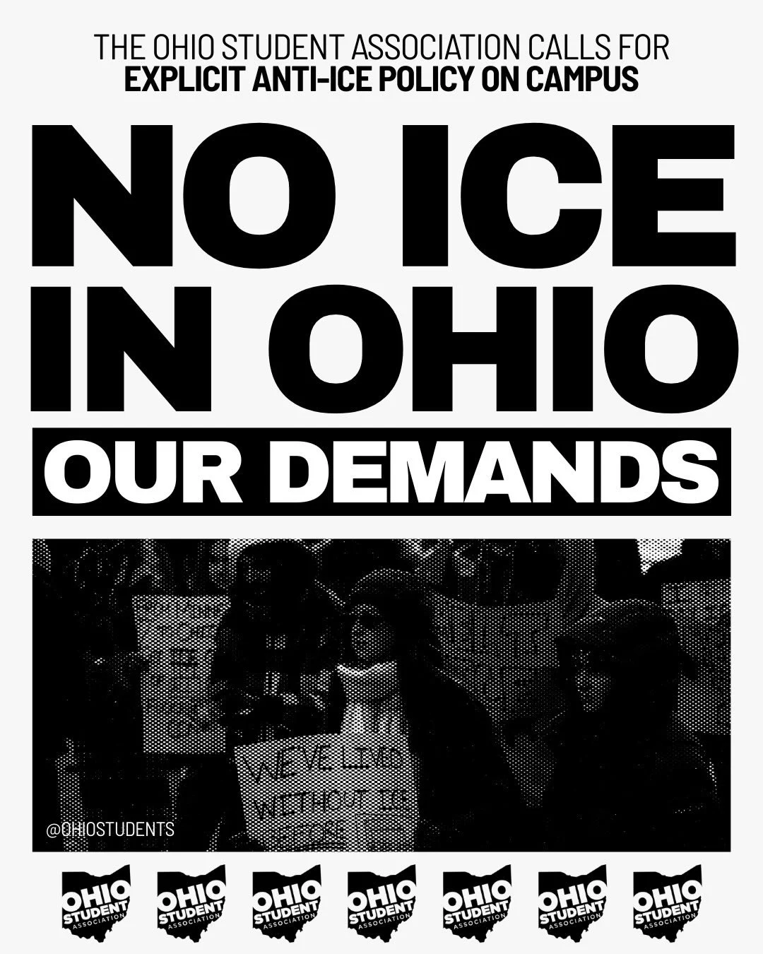 🚨TOMORROW, WE&rsquo;RE WALKING OUT &mdash; WE WANT ANTI-ICE POLICY🚨 We cannot afford to wait patiently for decisions to be made about the livelihoods of our students and the safety of our education.  As such, we have worked with our students to cra