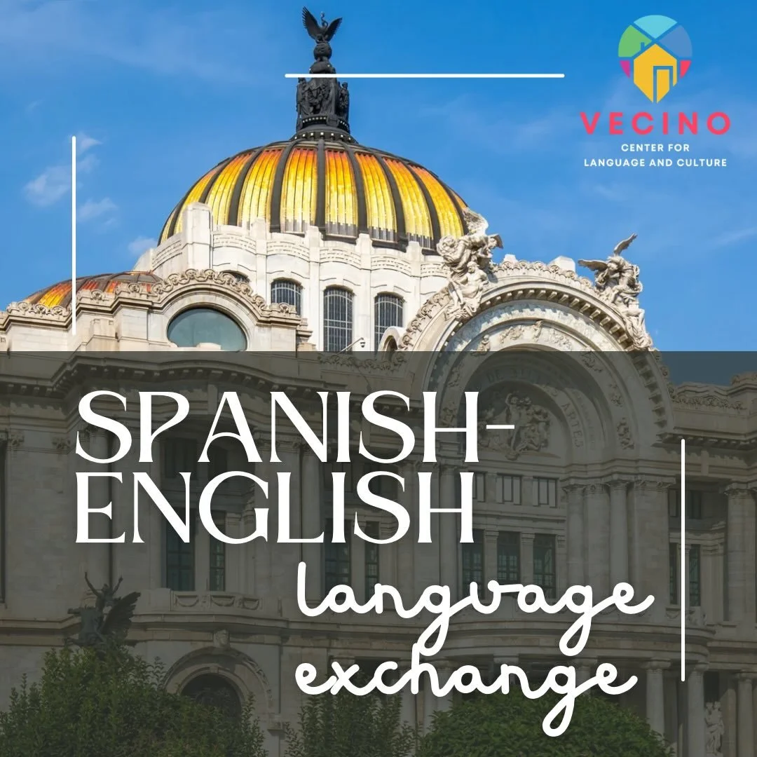 TOMORROW NIGHT! &iexcl;MA&Ntilde;ANA!

Winston Salem - Vengan a hablar en ingl&eacute;s y espa&ntilde;ol con hablantes nativos.

Sign up at vecinocenter.com (link in bio).