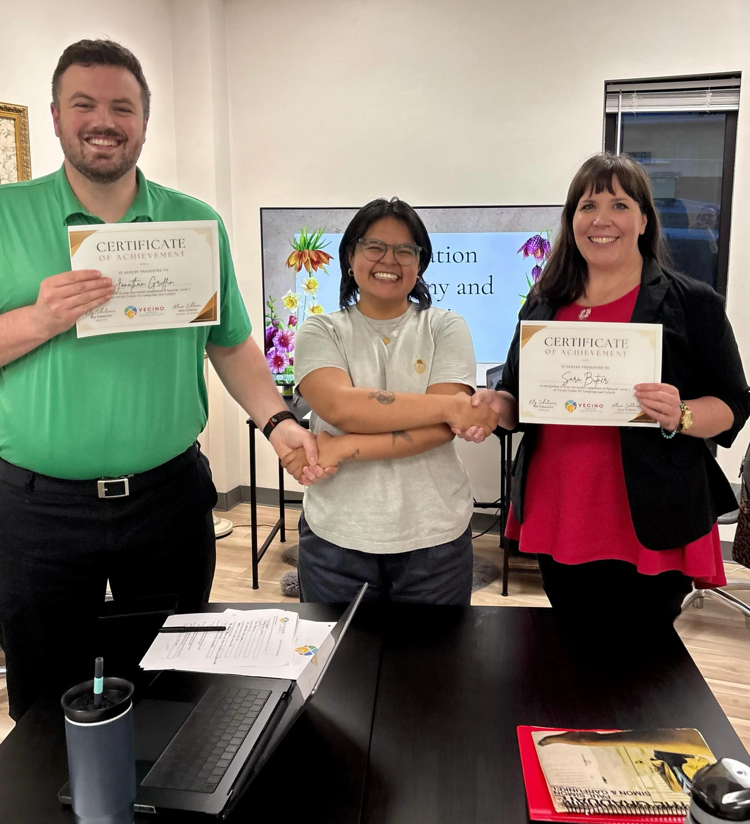 WEPA! Congrats to our newest Spanish Level 1 graduates. You both absolutely rocked it out! 🤘🏽