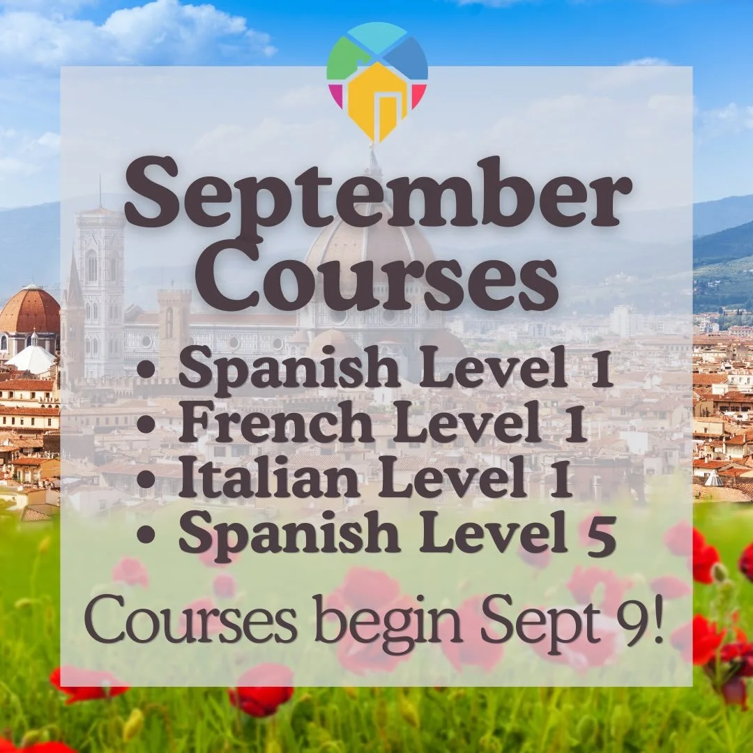 In a little less than a month, we kick off our new academic year with Spanish Level 1, French Level 1, Italian Level 1, and Spanish Label 5! Which are you most excited for?