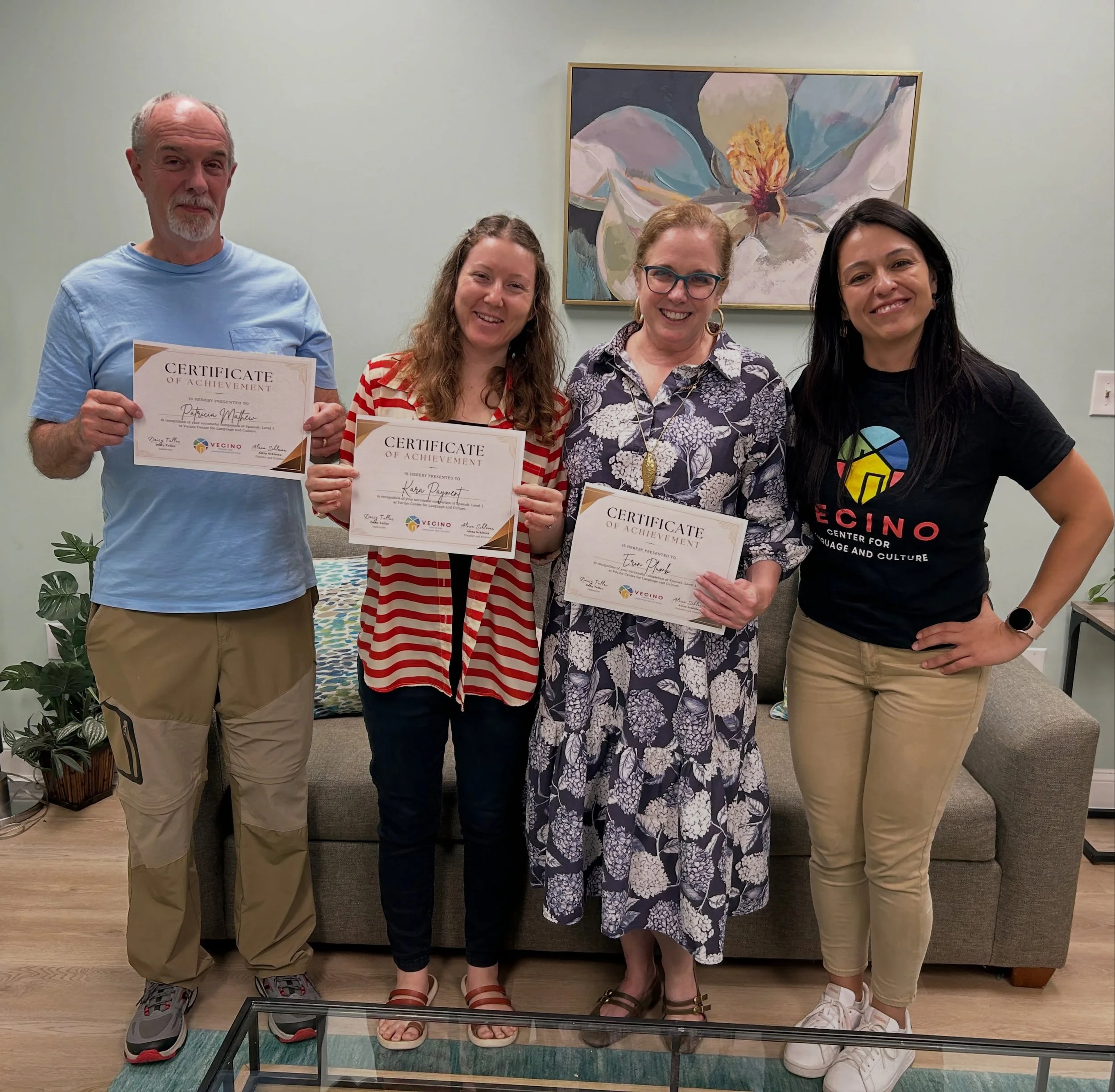 Felicidades to our newest Spanish Level 1 graduates! We are honored to get to teach Spanish to such smart and lovely people every day. We&rsquo;re so proud of your big accomplishment!