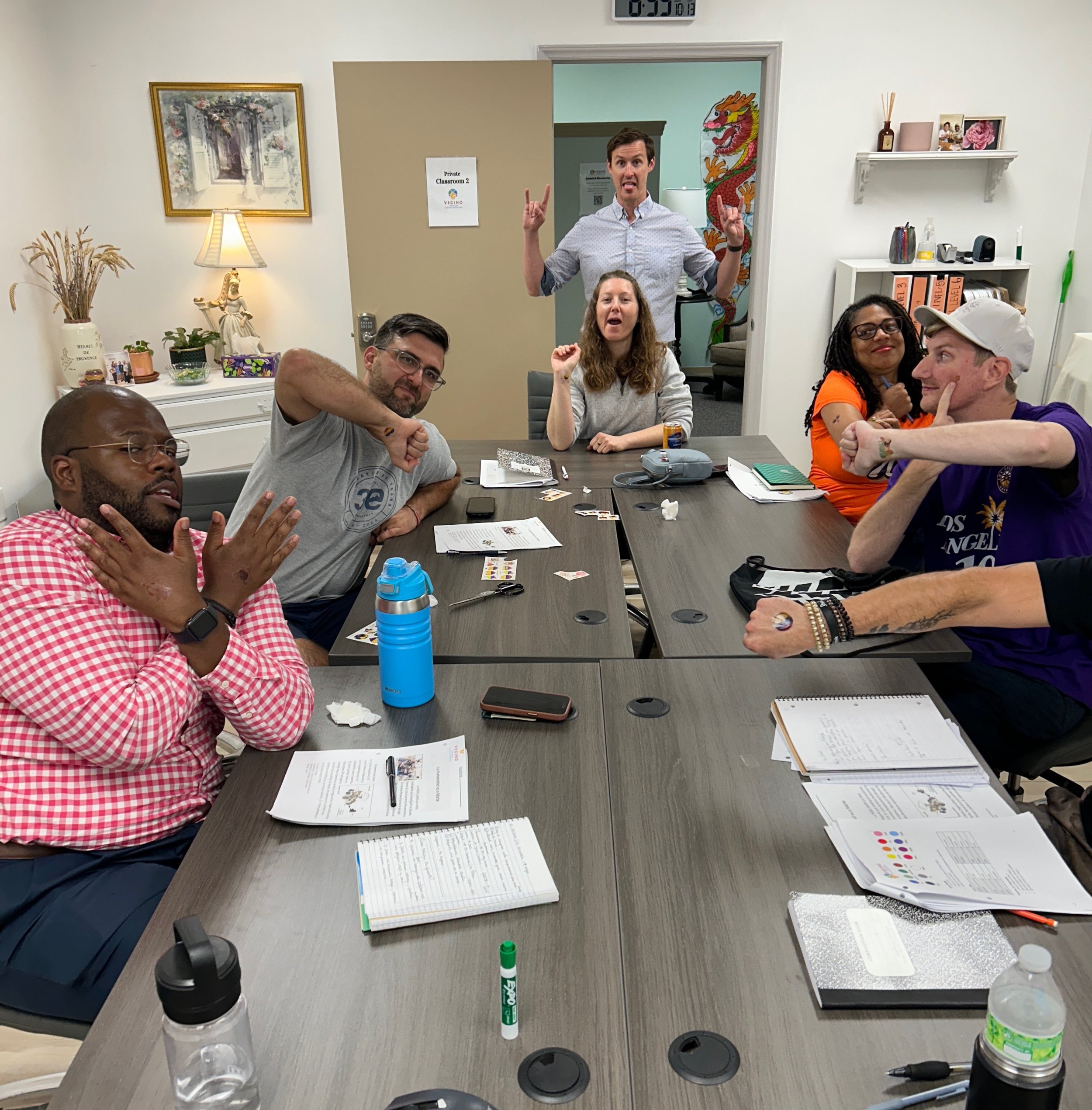 This feels like one of those &ldquo;I Spy&rdquo; photos from the 90&rsquo;s, but it&rsquo;s actually just a moment of pure fun (the chaotic kind) with temporary tattoos in Spanish Level 2! 🕵🏼
