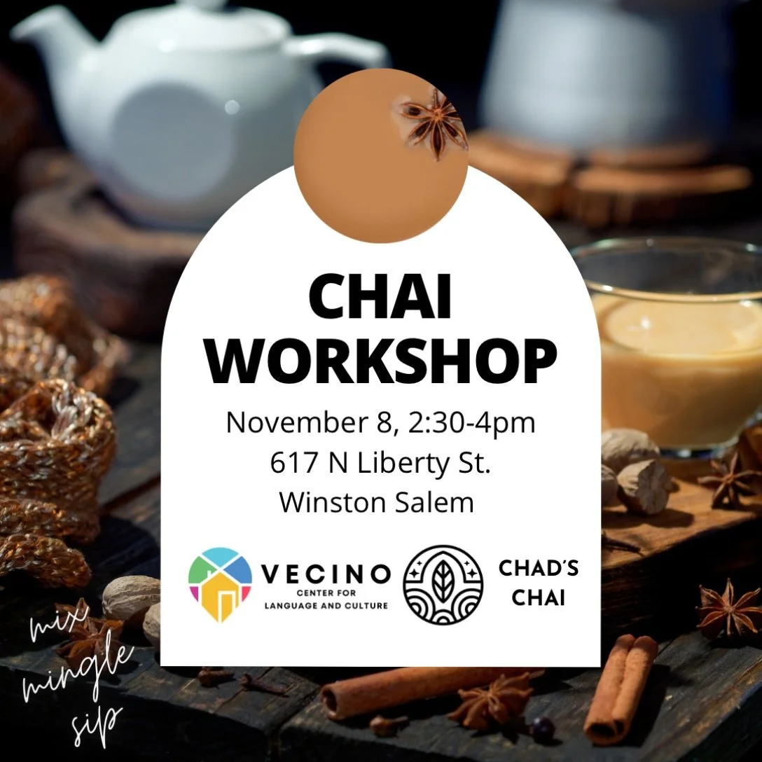 On November 8, join @vecinocenter and @chadschai for our favorite Chai Workshop! ☕️ 

During the workshop, you&rsquo;ll learn the history of chai making, watch how Chad&rsquo;s Chai makes their original chai, explore the process of spice blending, cr