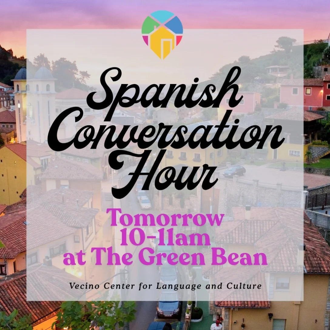 Don&rsquo;t miss the opportunity to practice your Spanish TOMORROW hosted by @vecinocenter at @thegreenbeancoffeeshopnc ! 

All language levels welcome - from 1 day on duolingo to native speaker. 

Sign up at vecinocenter.com (link in bio)!