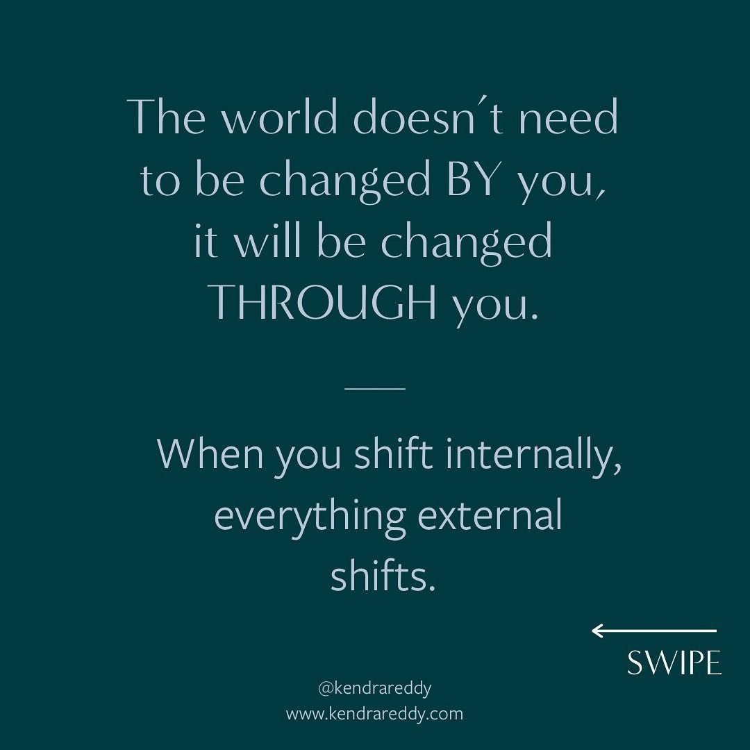 When you shift internally, everything external shifts. 

Challenging the status-quo within you and exploring beyond the predictable, certain, known parts of yourself is a powerful act that changes EVERYTHING!

#personalgrowthmindset #personalgrowthgo