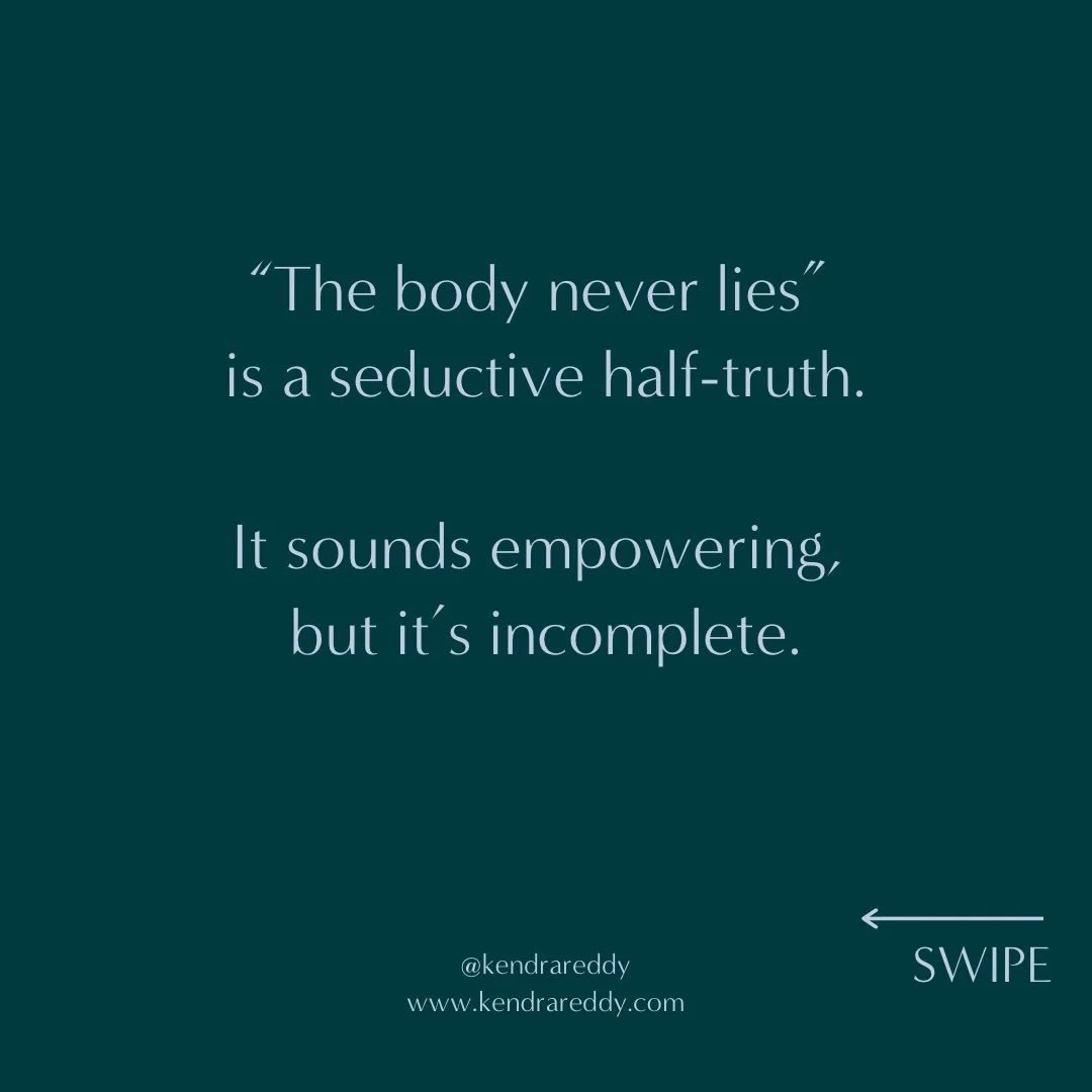 The body doesn&rsquo;t lie&hellip;but it doesn&rsquo;t lead on its own. It reports. And when the mind listens without rushing to explain, fix, or perform, discernment comes online.

That&rsquo;s the real capacity: to stay present under pressure, to
