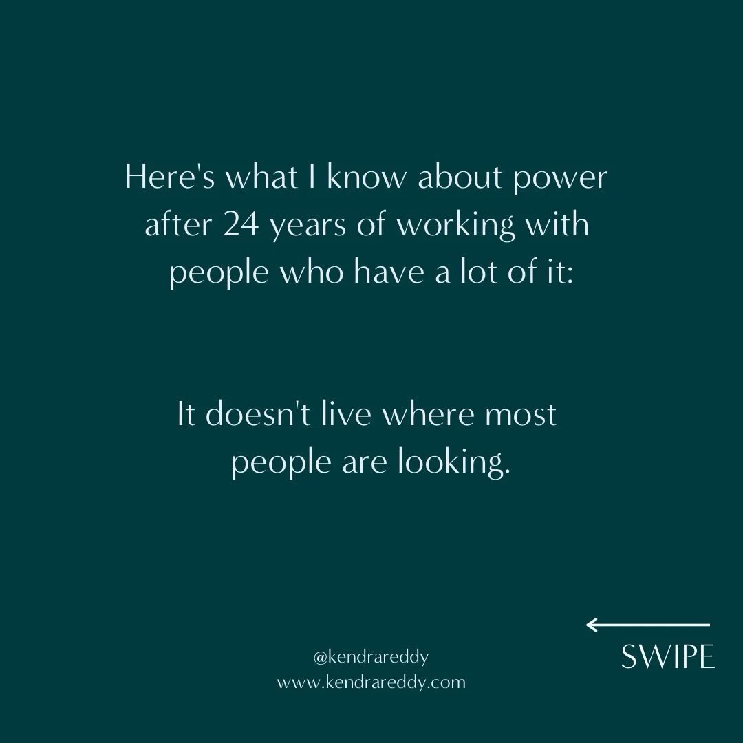 Most people performing power don't know that's what they're doing.

It feels like competence. Like professionalism. Like being the kind of person who knows how to read a room and keeps things moving.

It costs your energy, your relationships, your de