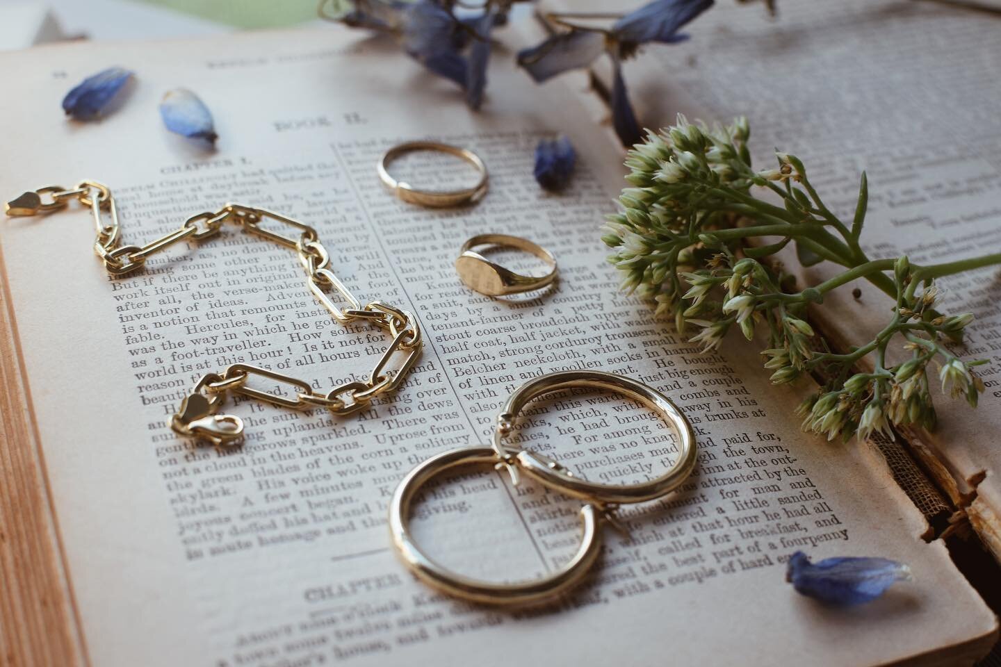 Gold hoops, signet rings and paper clip chains.. Simple and timeless ✨ #broadoptionsjewels