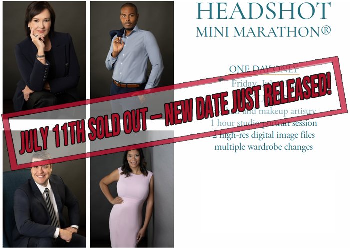 🎉 July 11th is SOLD OUT — New Headshot Mini Day Added! 🎉