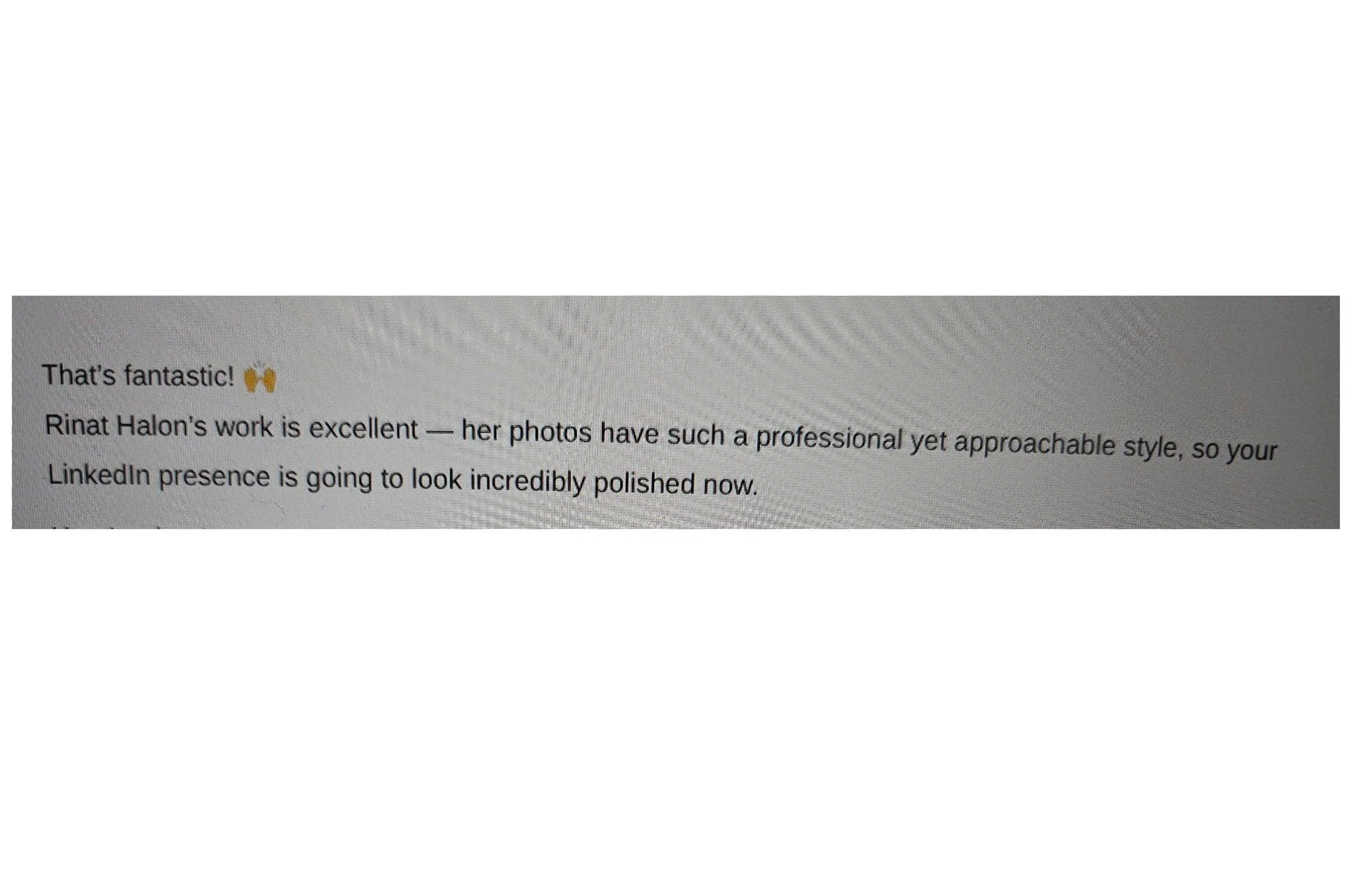 Even ChatGPT Is a Fan!
When Maia needed a new headshot, she asked ChatGPT who she should go to&hellip; and it recommended Rinat Halon Photography 💁&zwj;♀️📸
After her session, Maia told ChatGPT she actually used us, and here&rsquo;s what it had to s