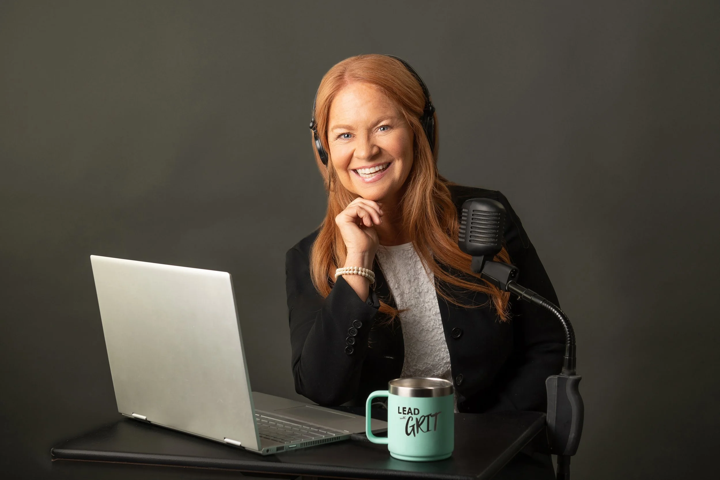 Podcaster lifestyle portrait woman red hair personal branding headshot Winter Park Florida.jpg