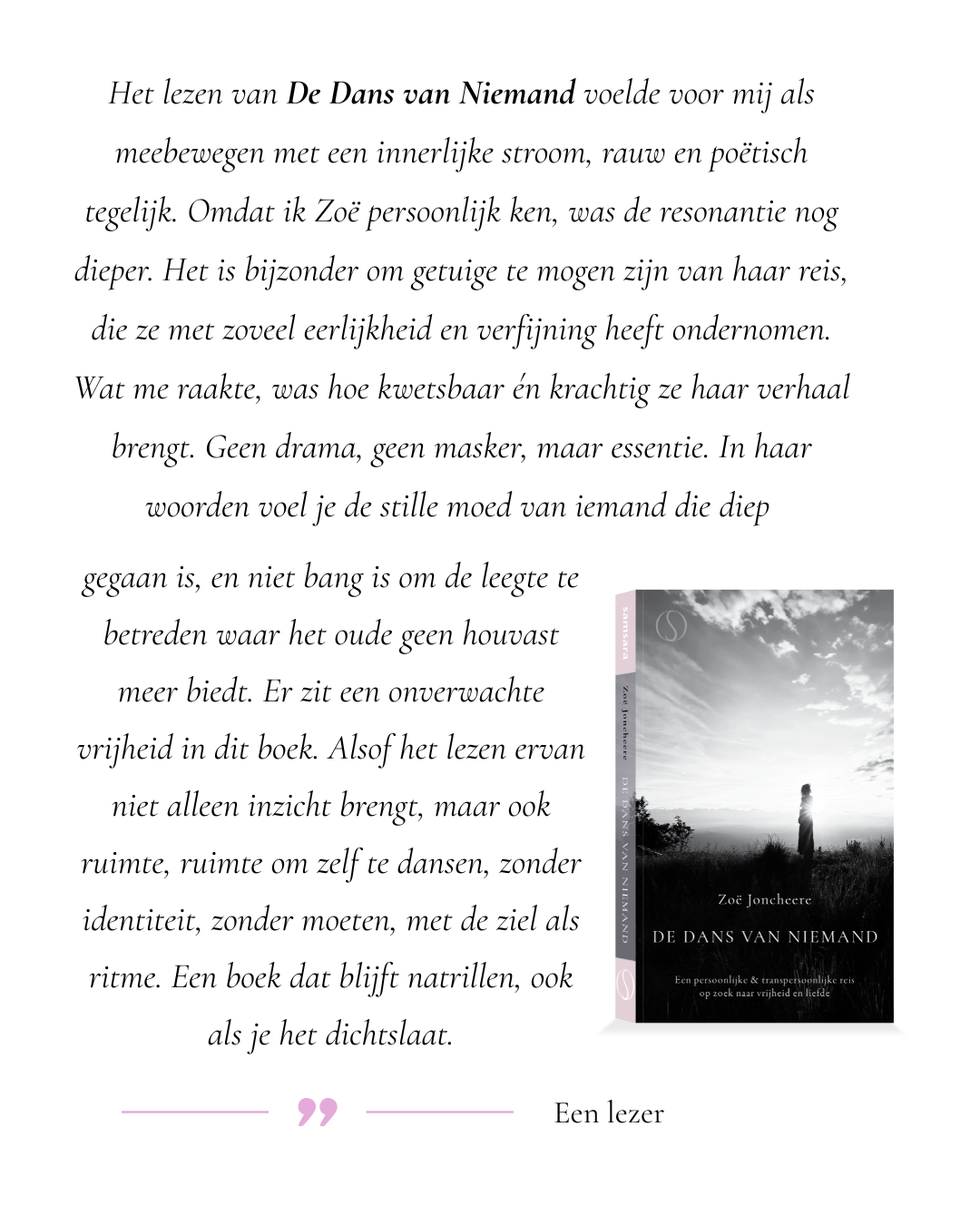 De dans van niemand boek Zoe Joncheere.png