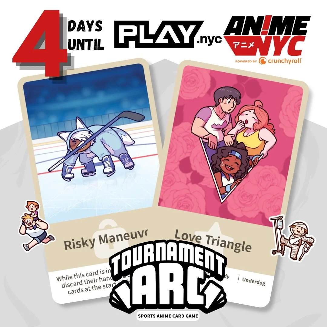 Just 4 days until Play NYC @ Anime NYC! ⚽🏐🏆 Draft, train, and compete as you build your own Sports Anime with friends!

Try out Tournament Arc: the game ANYC loved in 2024 and got over 1,300% funded on Kickstarter! Meet the creators and win some pr