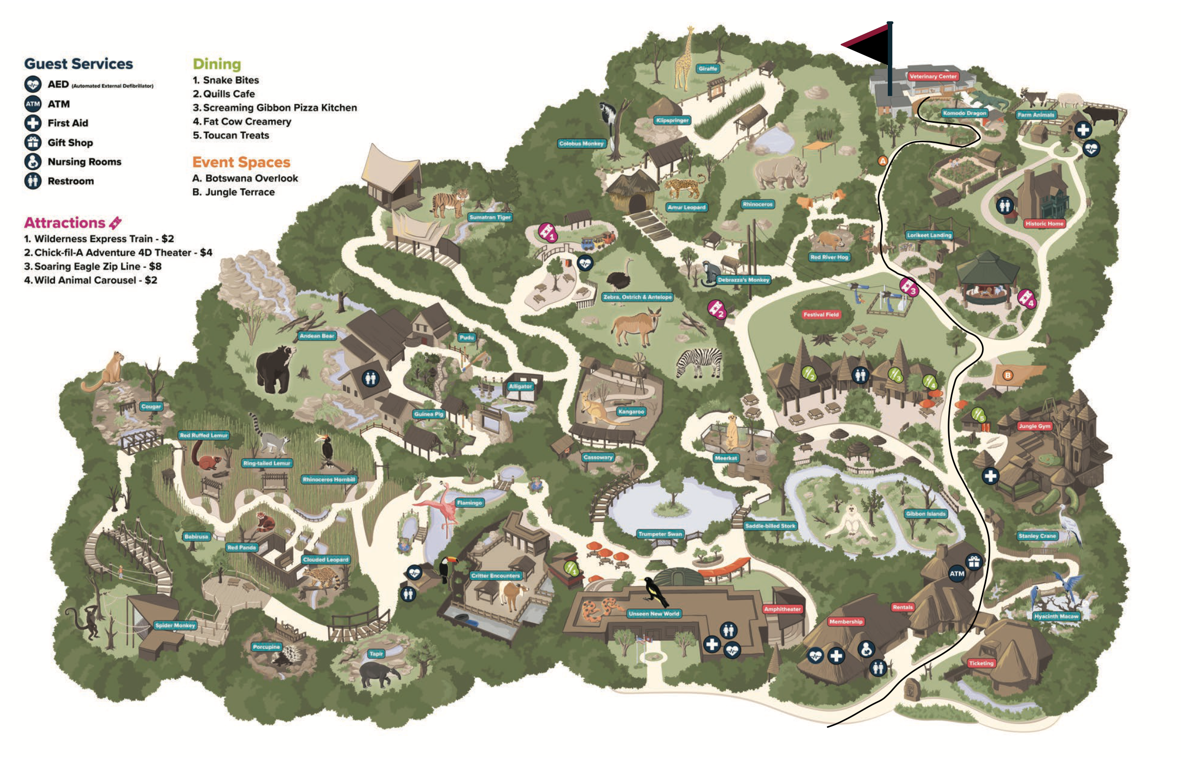 Nashville Zoo Map, click to download the PDF