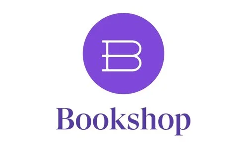 A purple circular logo with a white stylized letter 'B' inside, and the word 'Bookshop' in purple text underneath.