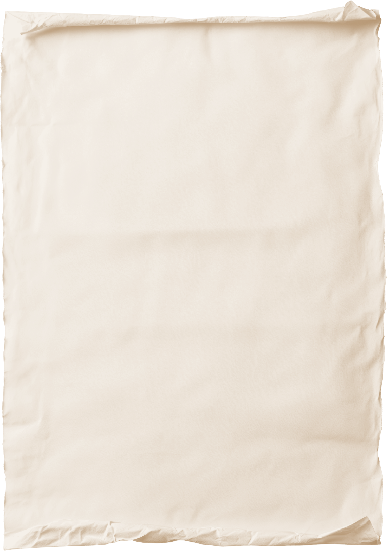 Blank sheet of paper with crumpled edges and subtle creases.
