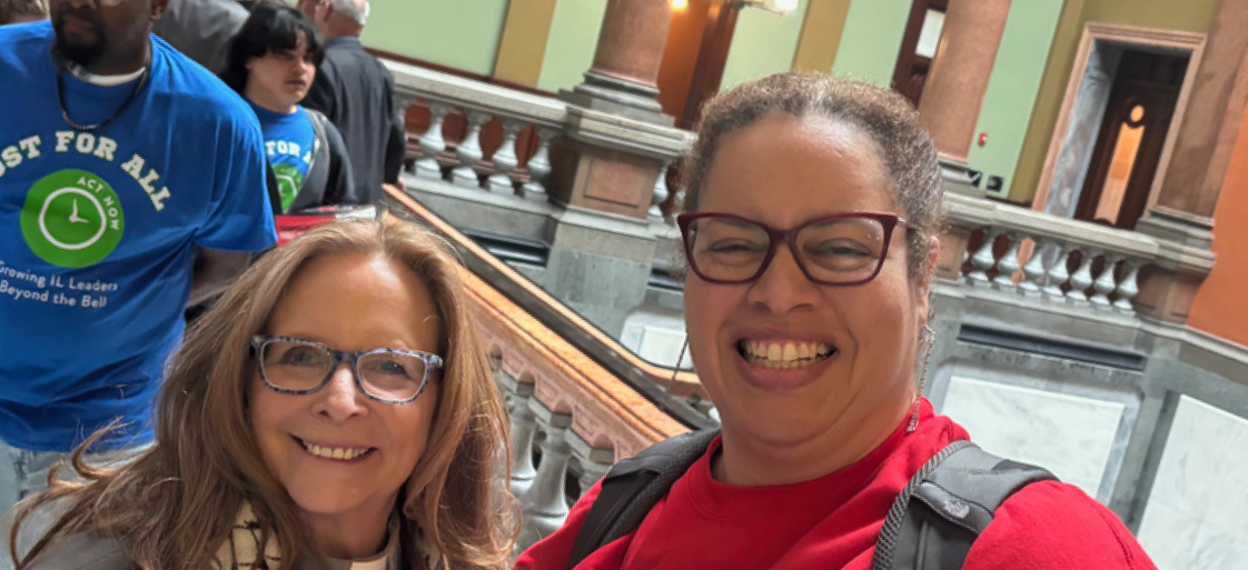Rev Beth (UUANI Board) and Natasha (ED)at the IL State Capitol for an Advocacy Day in March