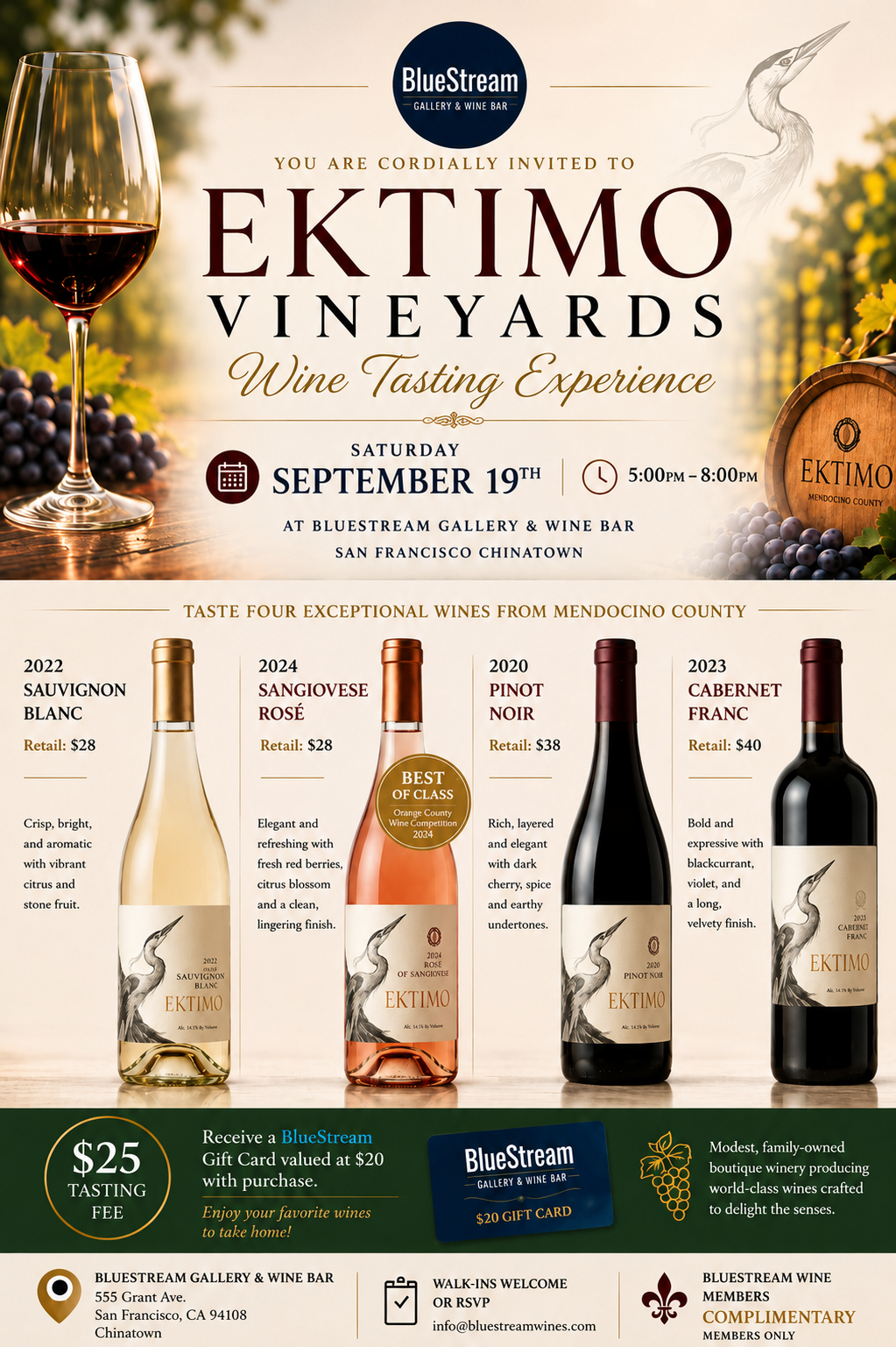 September Tasting with Ektimo Vineyards