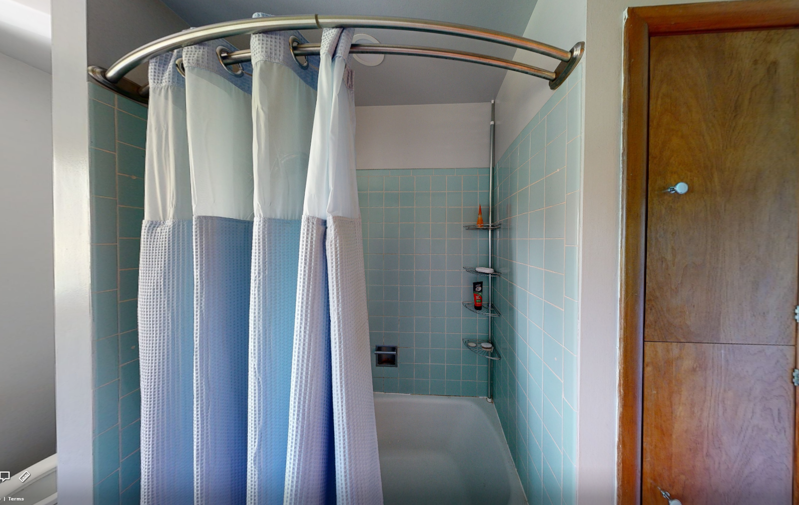 existing bathroom shower and tub before demolition