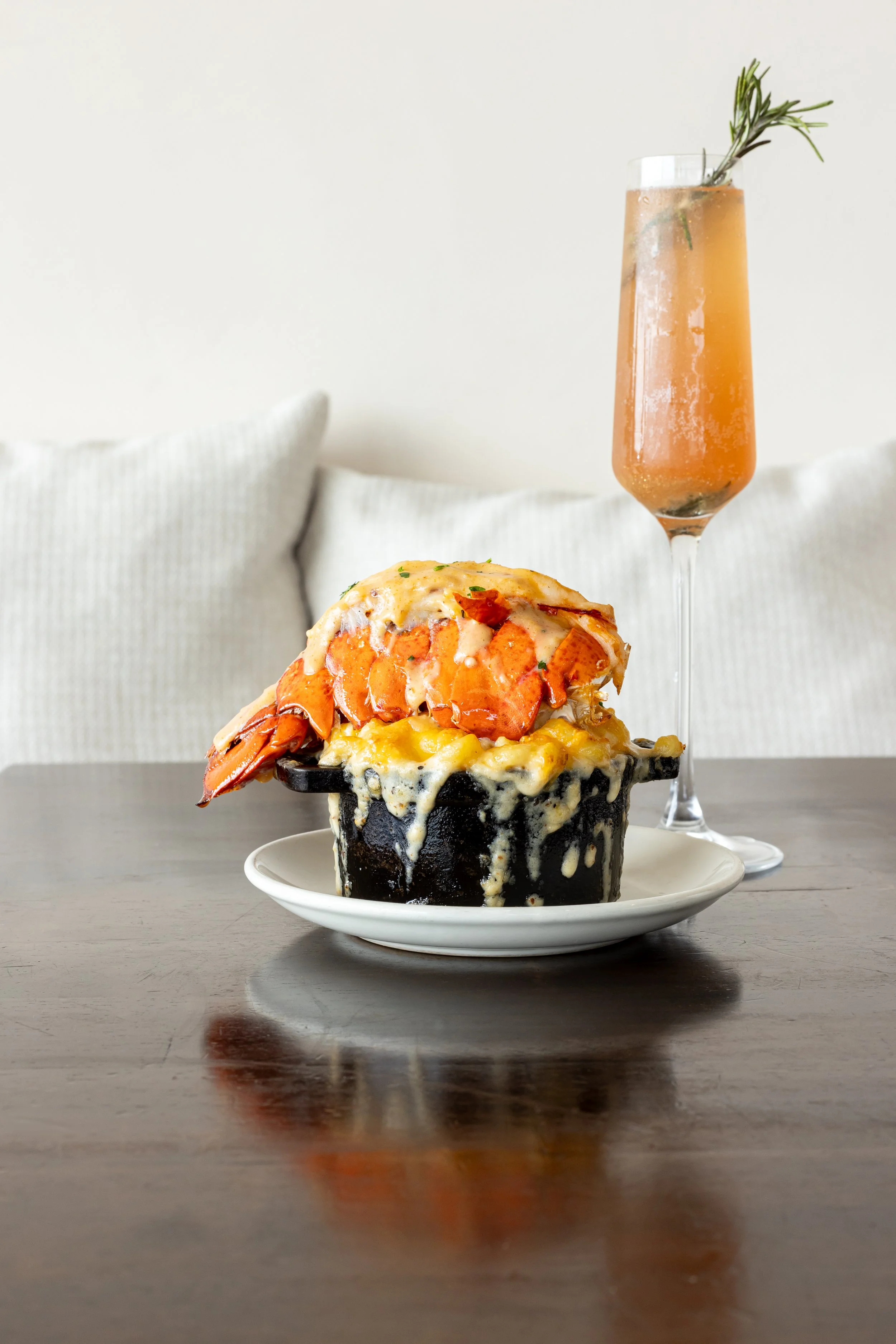 Lobster Mac and Cheese with Mimosa